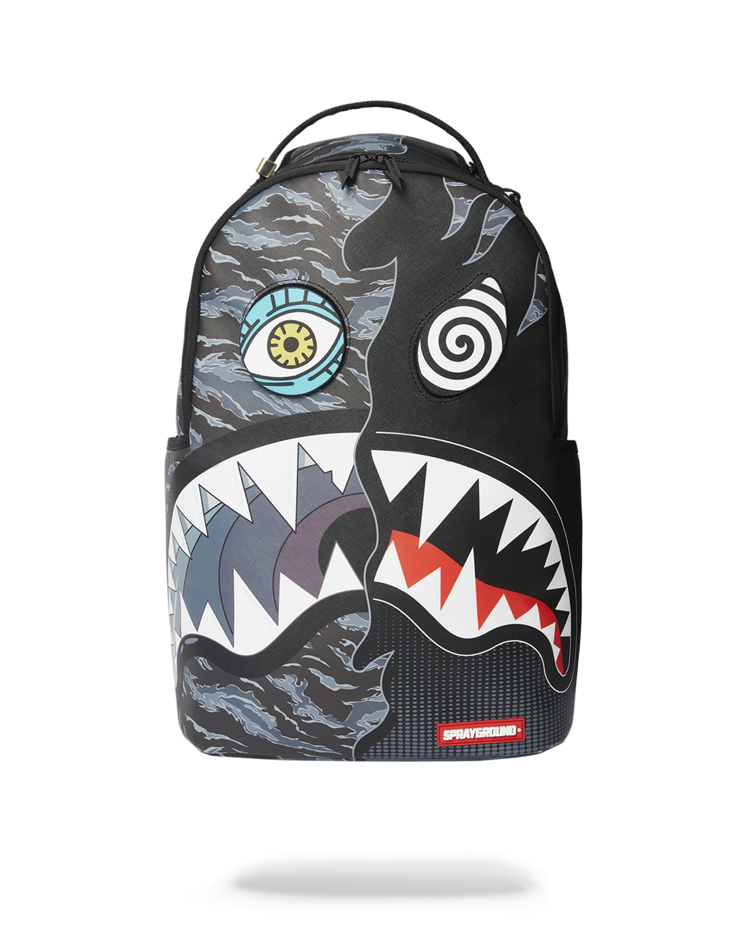Dazed & Shark vegan leather bag with eye patches, worn crossbody