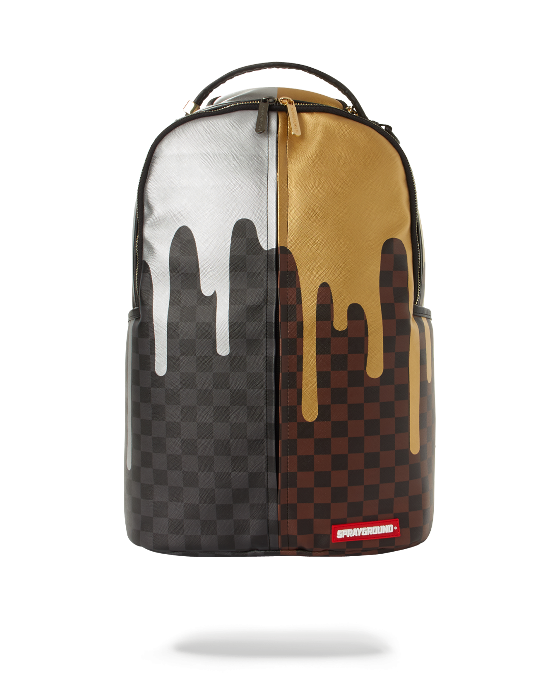 Sprayground DLXV backpack worn over one shoulder in urban setting