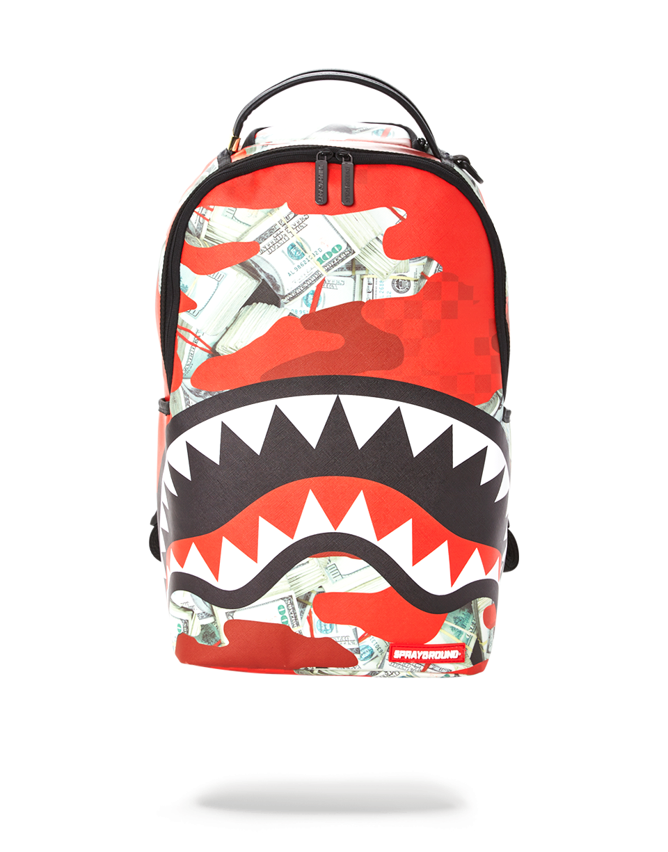 Urban Camo Vegan Leather Laptop Backpack for Women - front view