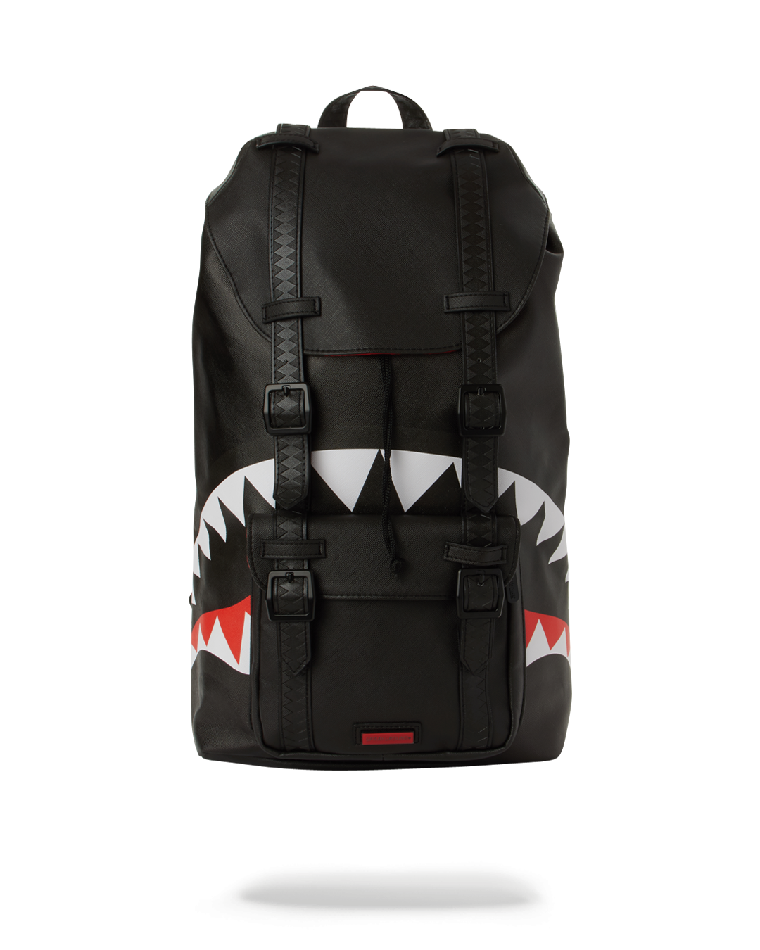 Side view of The Hills vegan leather backpack with adjustable straps