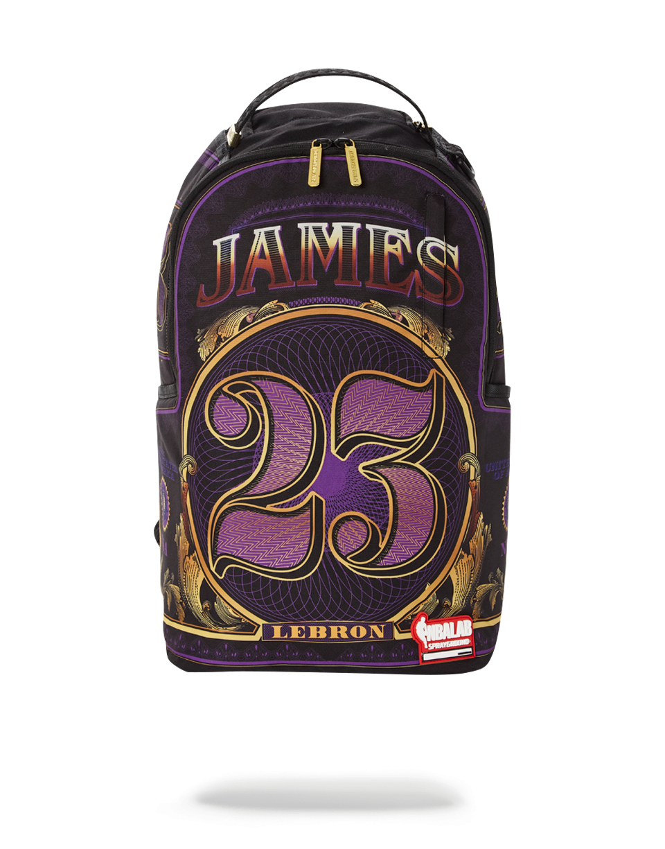 LeBron NBA Money Backpack - front view with multiple pockets