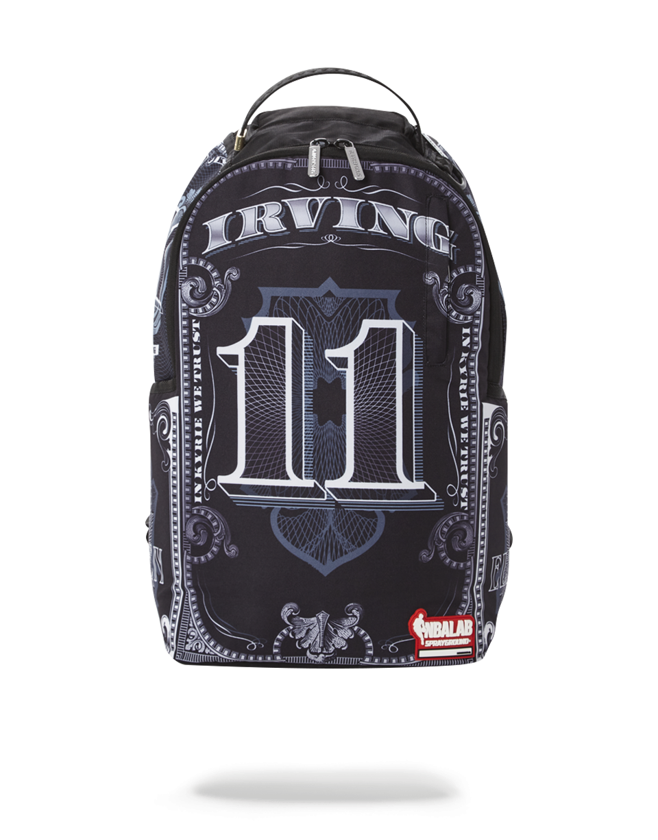 Kyrie Irving Money Backpack front view with zipper pockets
