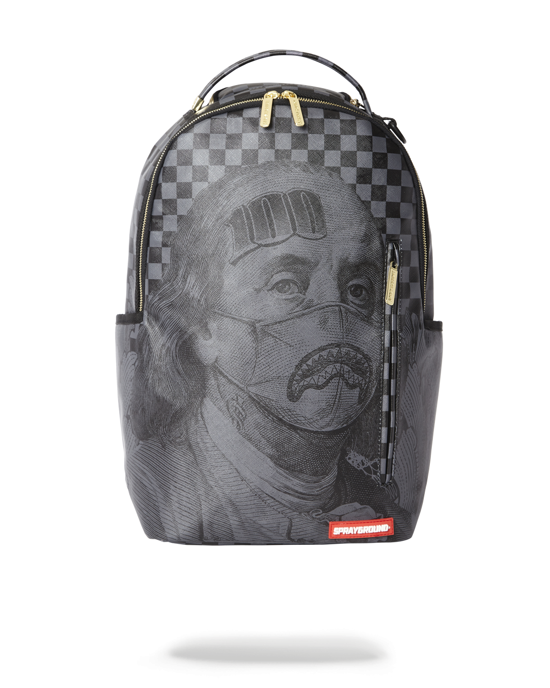 Topo Designs vegan leather backpack with front zipper pocket and side pockets