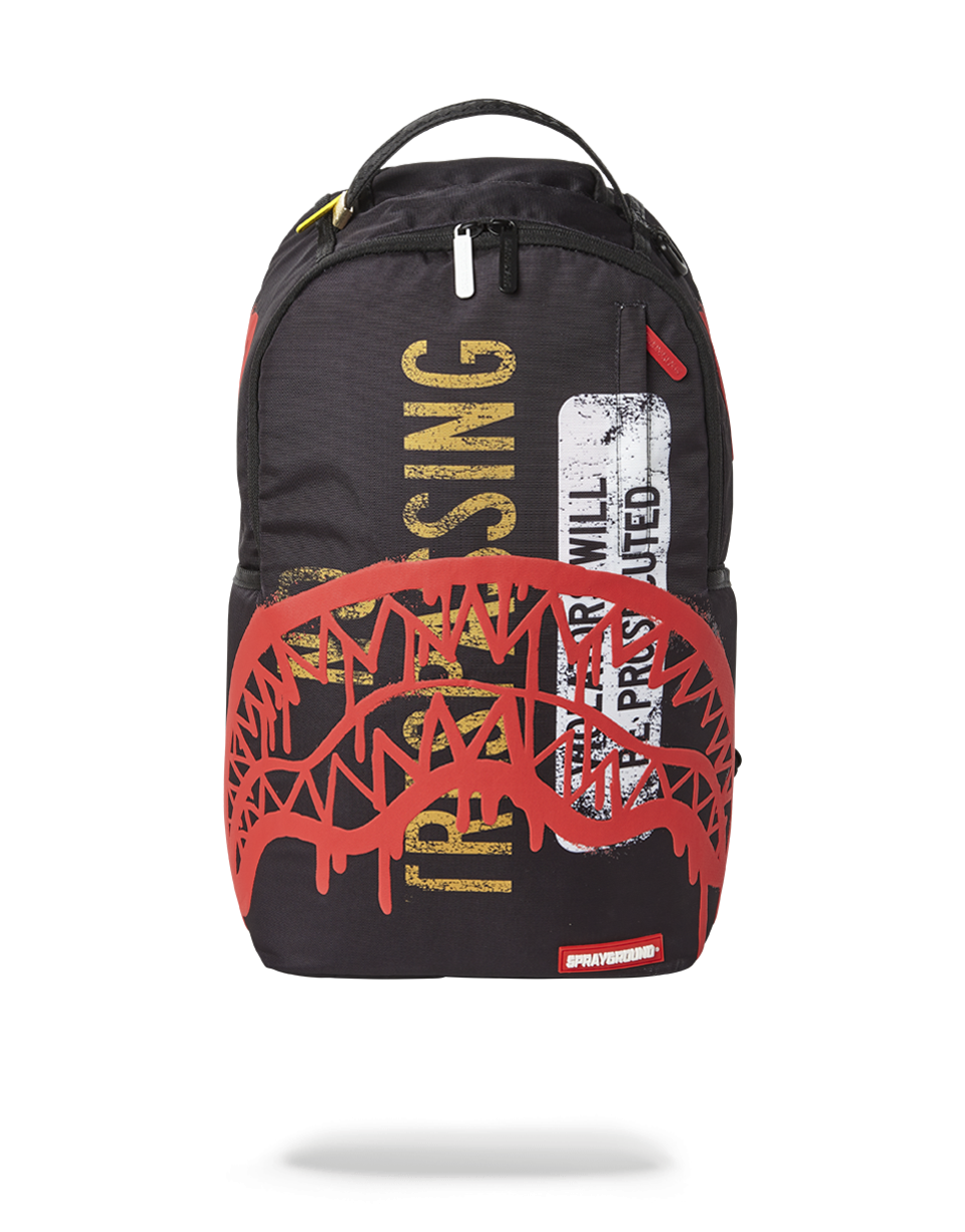 Close-up of the backpack's water-resistant fabric and metal hardware