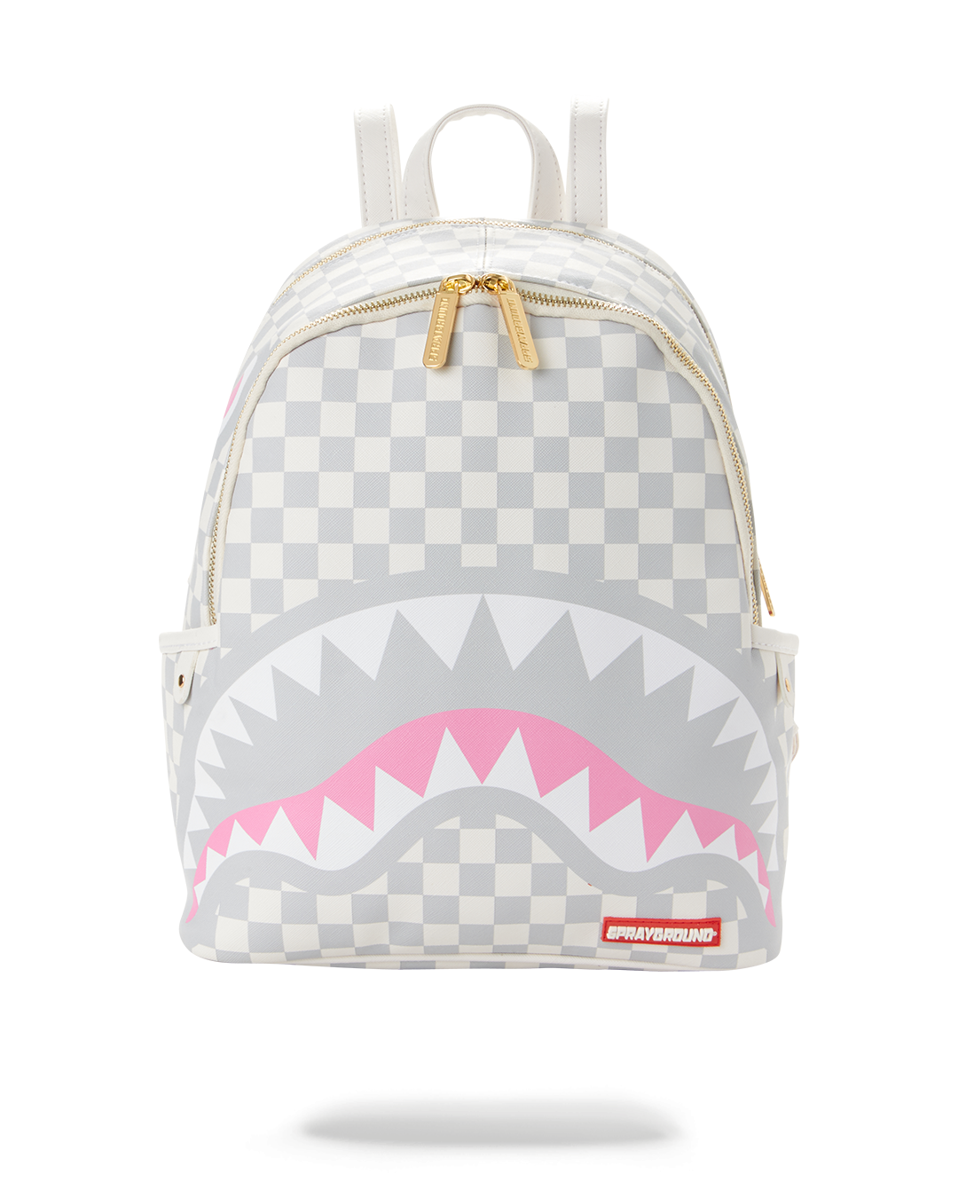Vegan leather backpack with gold zippers and adjustable straps, ideal for travel and daily use