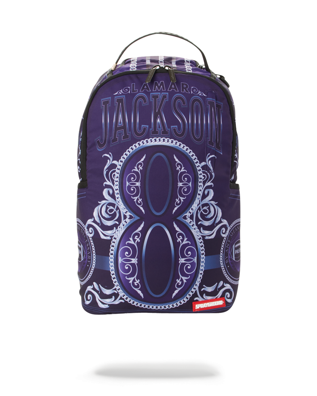 Lamar Jackson NFL backpack front view with multiple pockets
