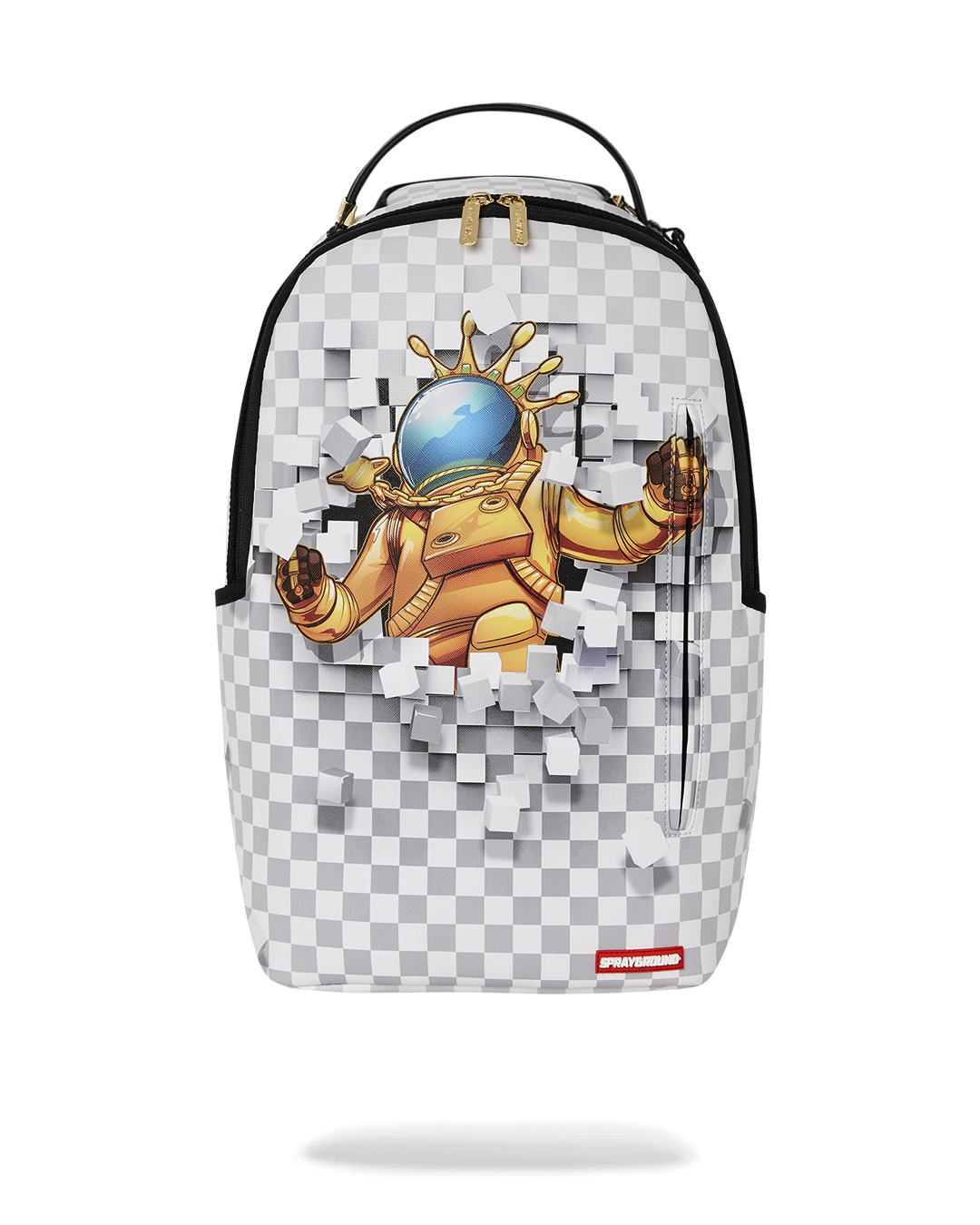 Astromane Luxe travel backpack showcasing front zipper and side pockets.