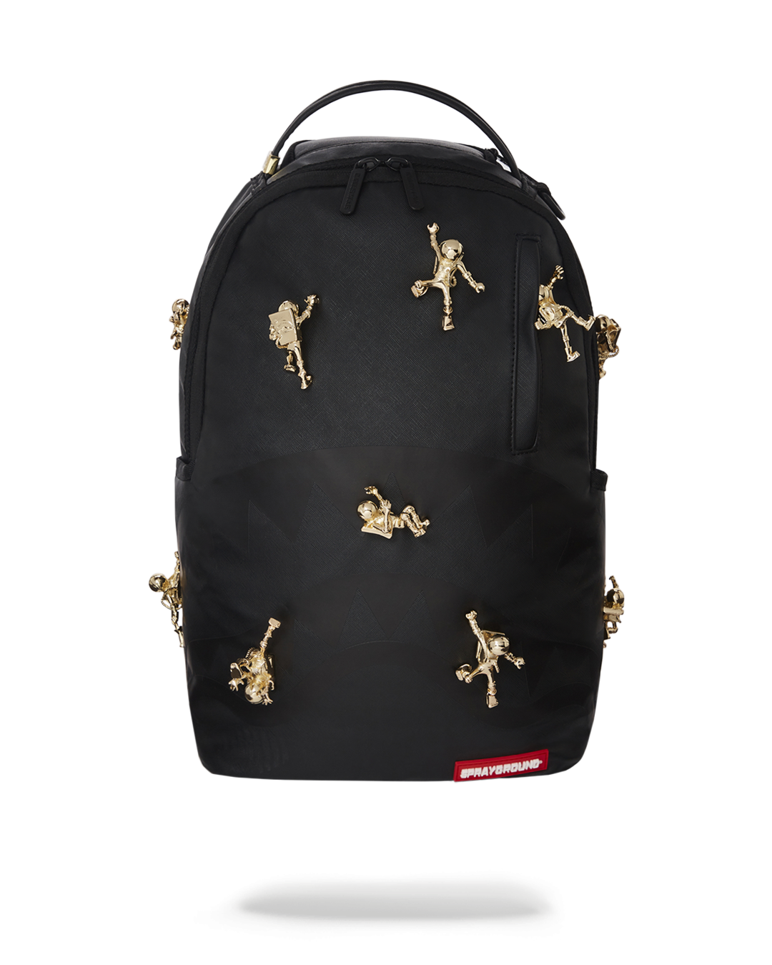 Front view of the Lost in Space Backpack showcasing gold astronaut details.