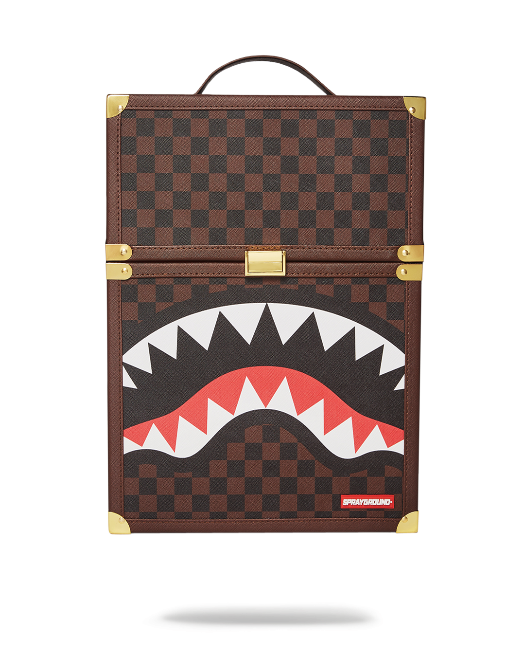 Chaturanga Shark Backpack front view with checkered pattern