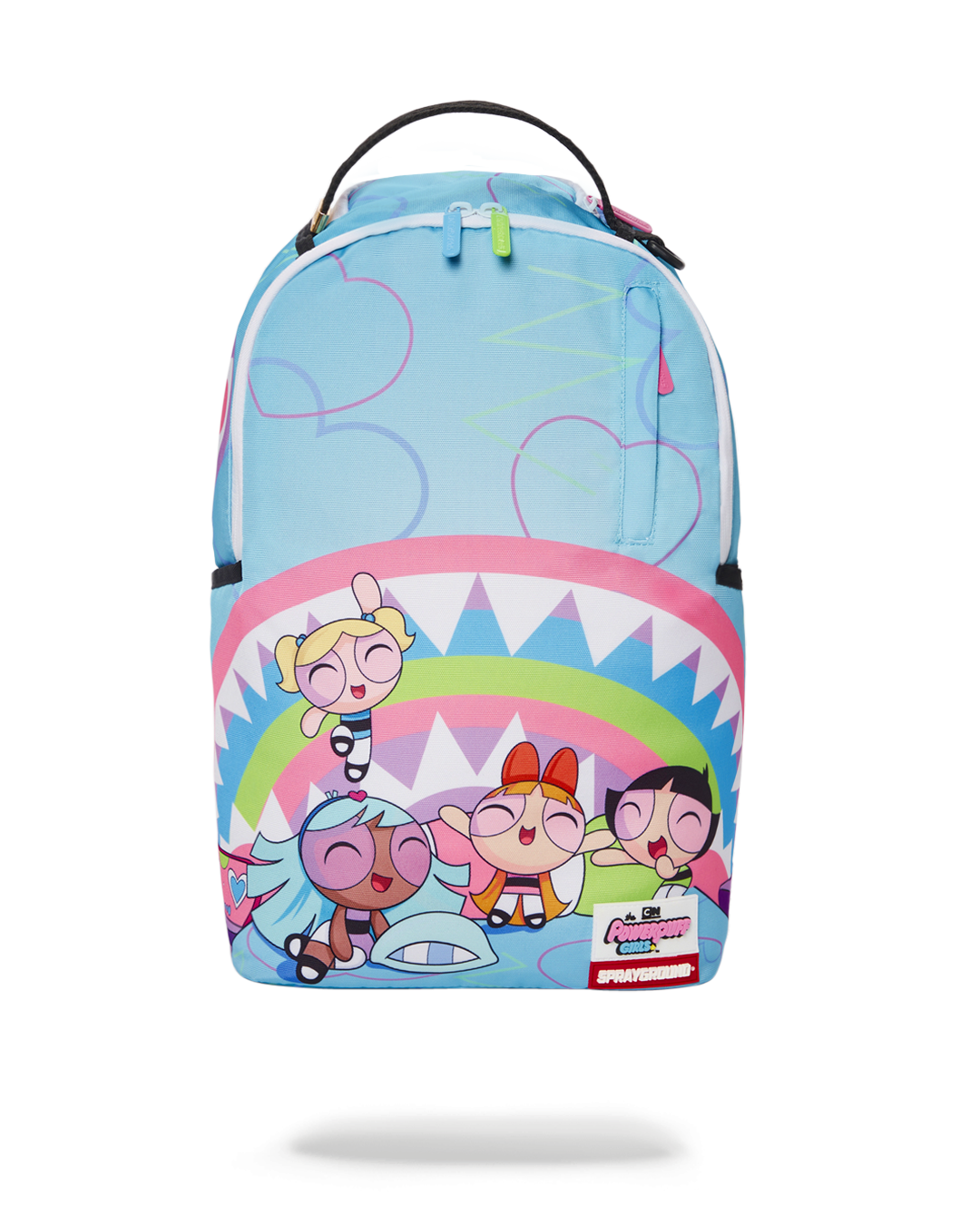 Powerpuff Girls backpack showcasing vibrant design and ergonomic back padding.