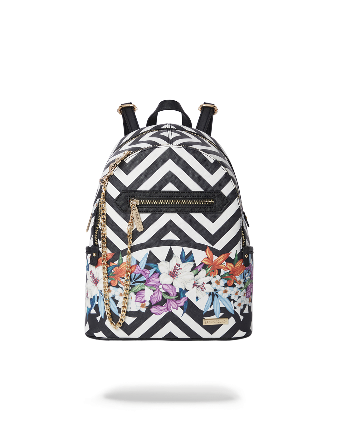 Close-up of Savage Backpack’s water-resistant vegan leather texture and gold hardware.