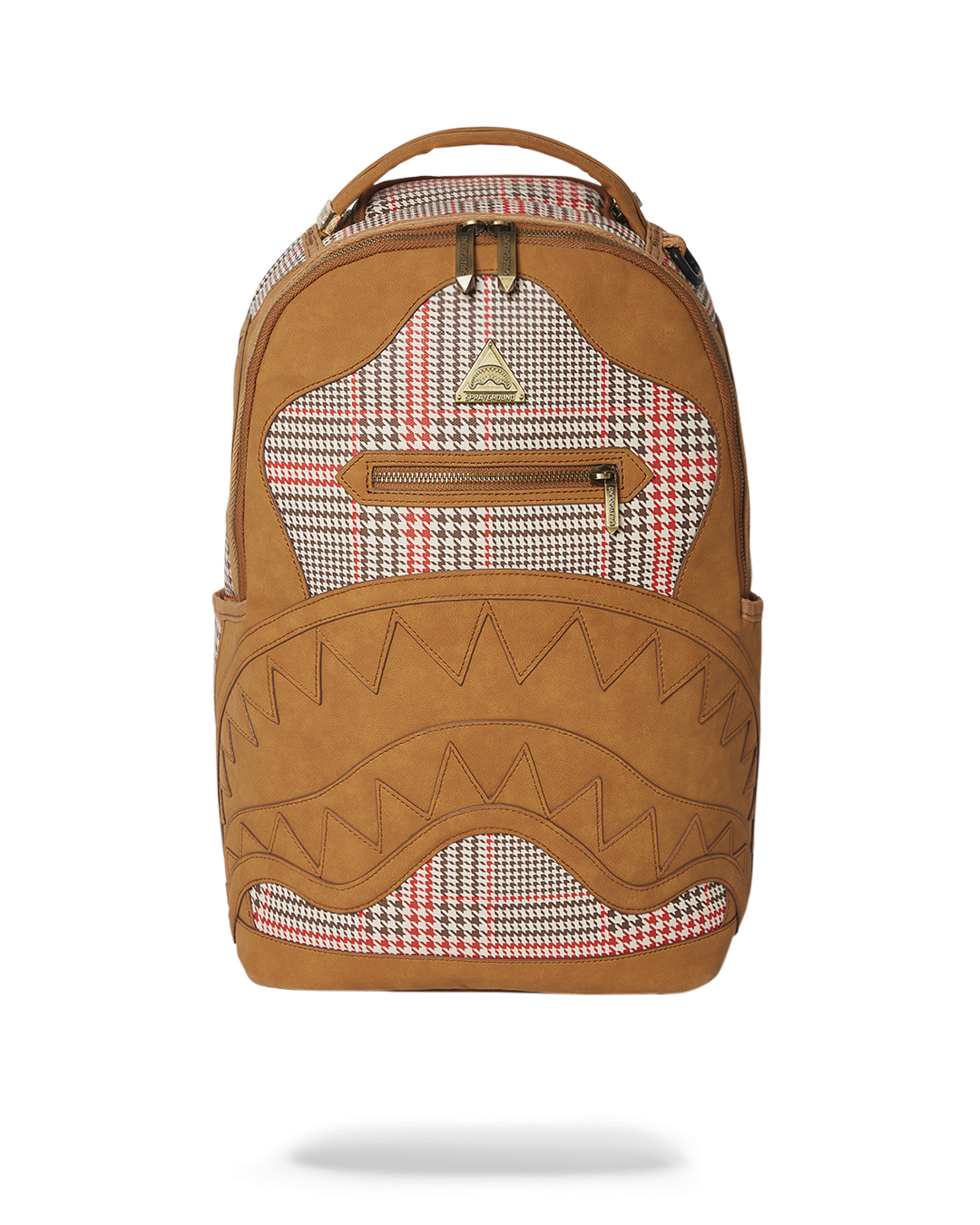 Front view of the pink Sprayground backpack showcasing its stylish design.