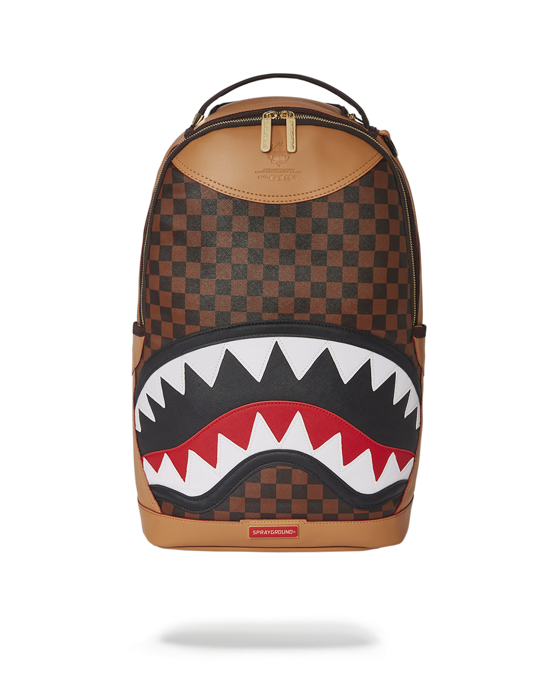 HENNY AIR vegan leather backpack with gold zippers and adjustable straps.