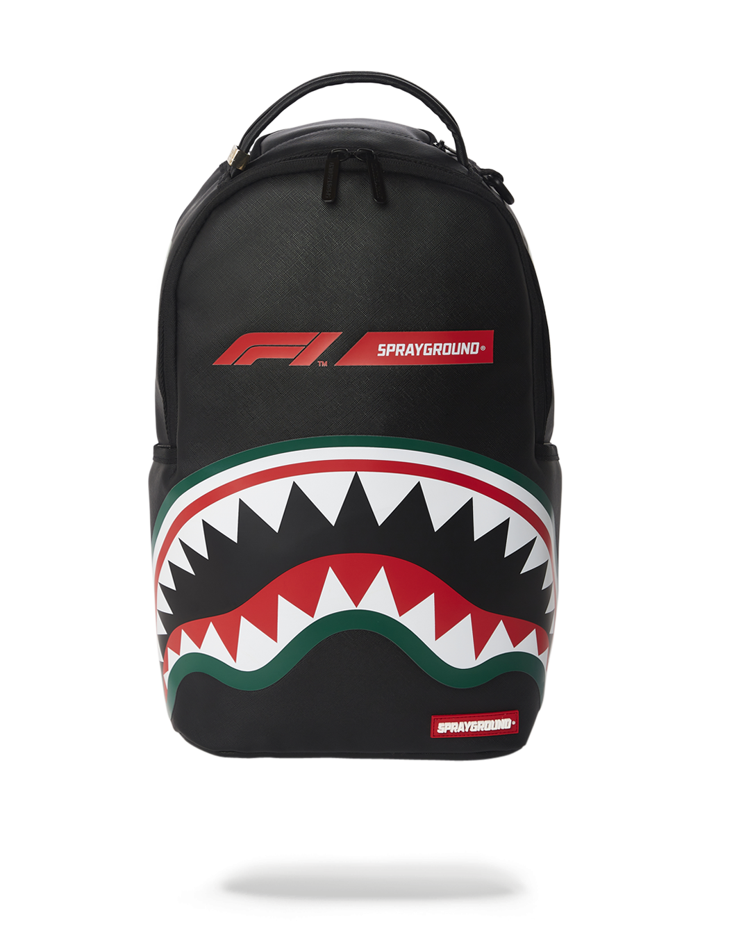 Sprayground Formula 1 Backpack Pink Limited Edition with front zipper pocket