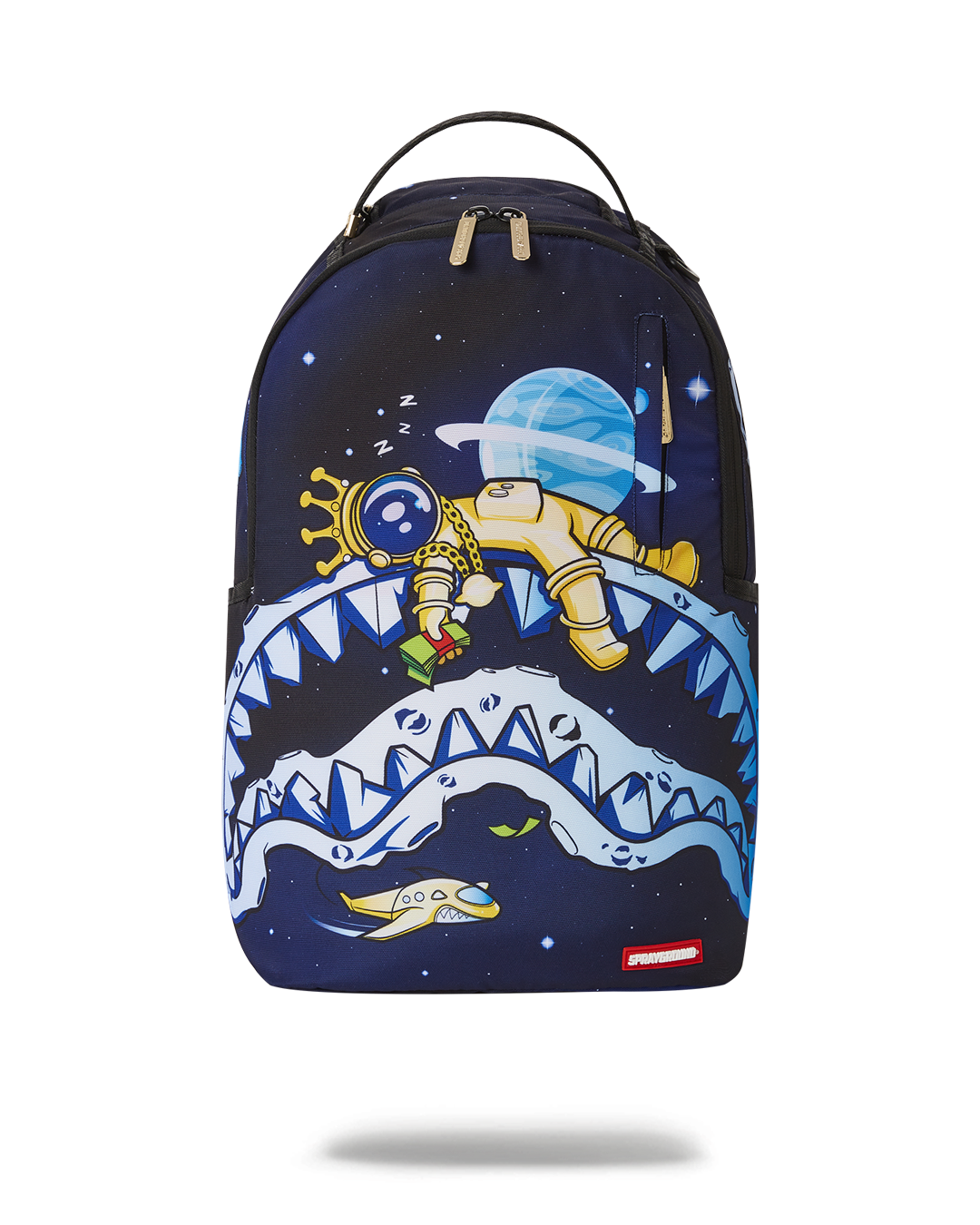 Astromane backpack worn by a hiker in a rainy forest, showcasing water-resistant fabric