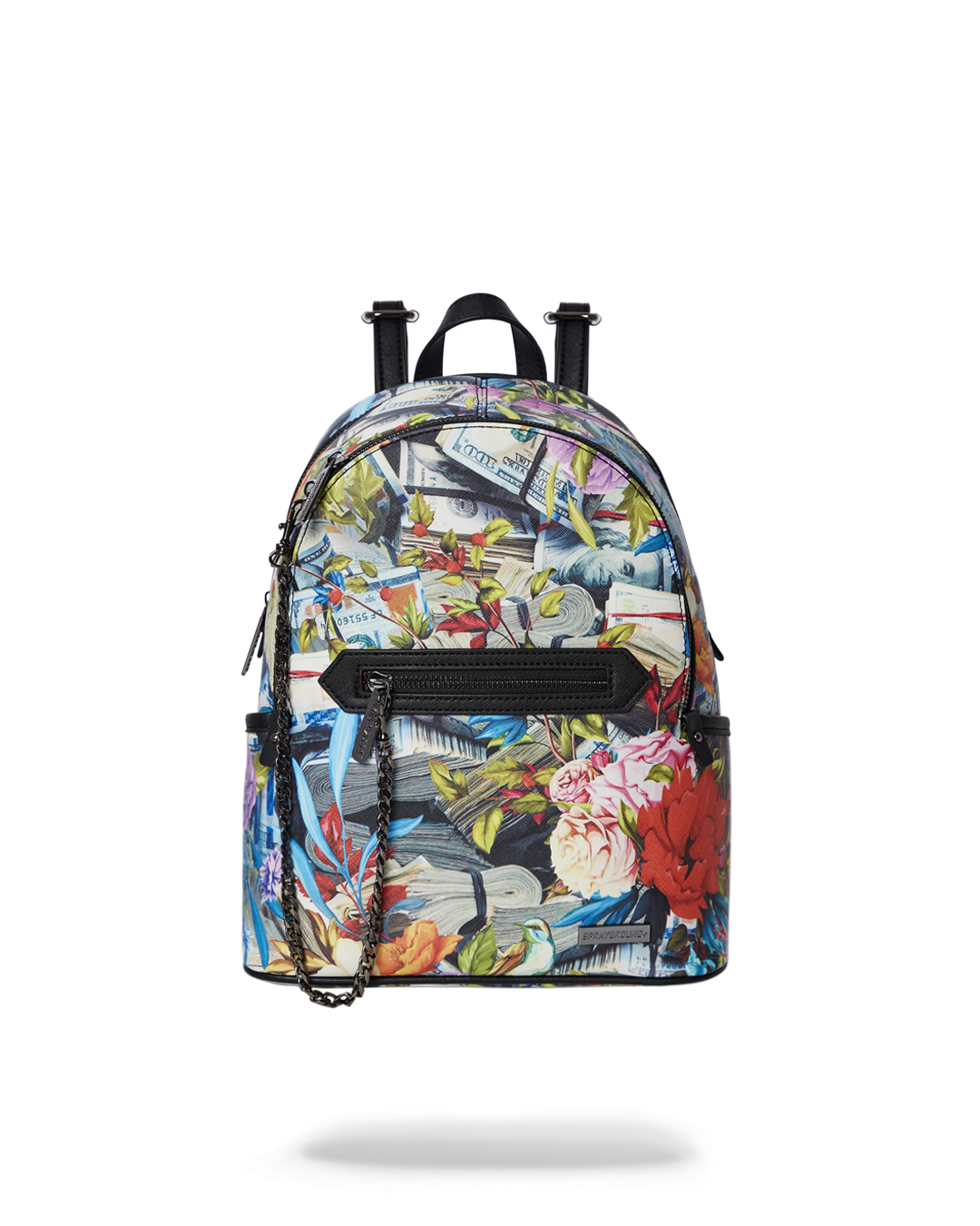 Urban Explorer Vegan Leather Backpack front view with open compartments