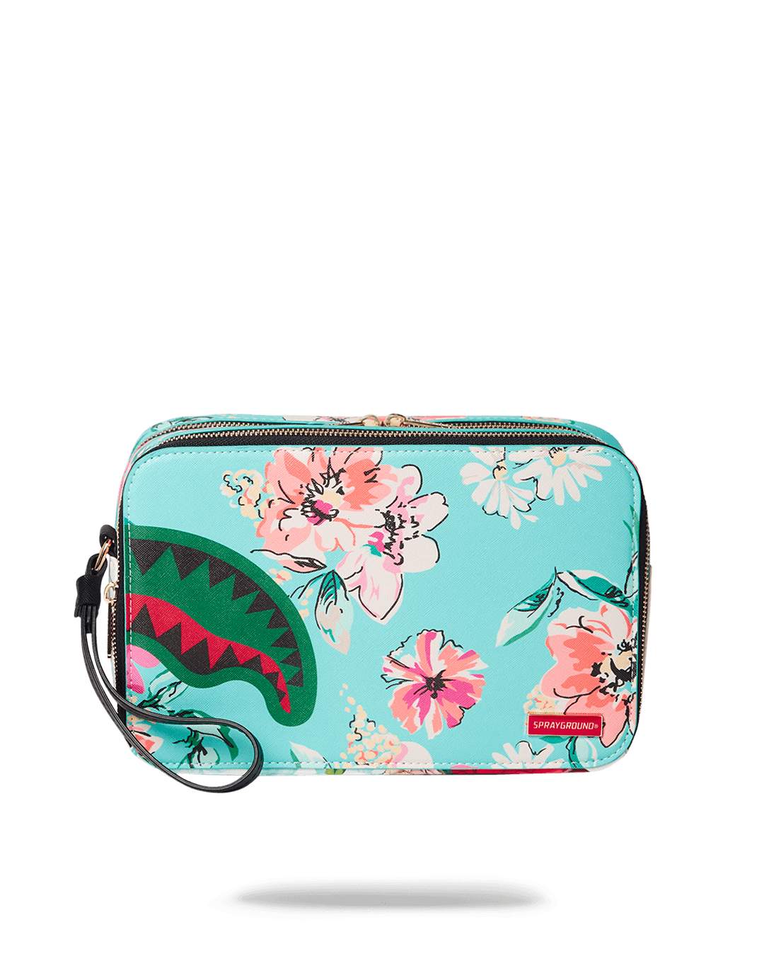 TravelMaster toiletry bag for men, open with toiletries inside, showcasing water-resistant interior