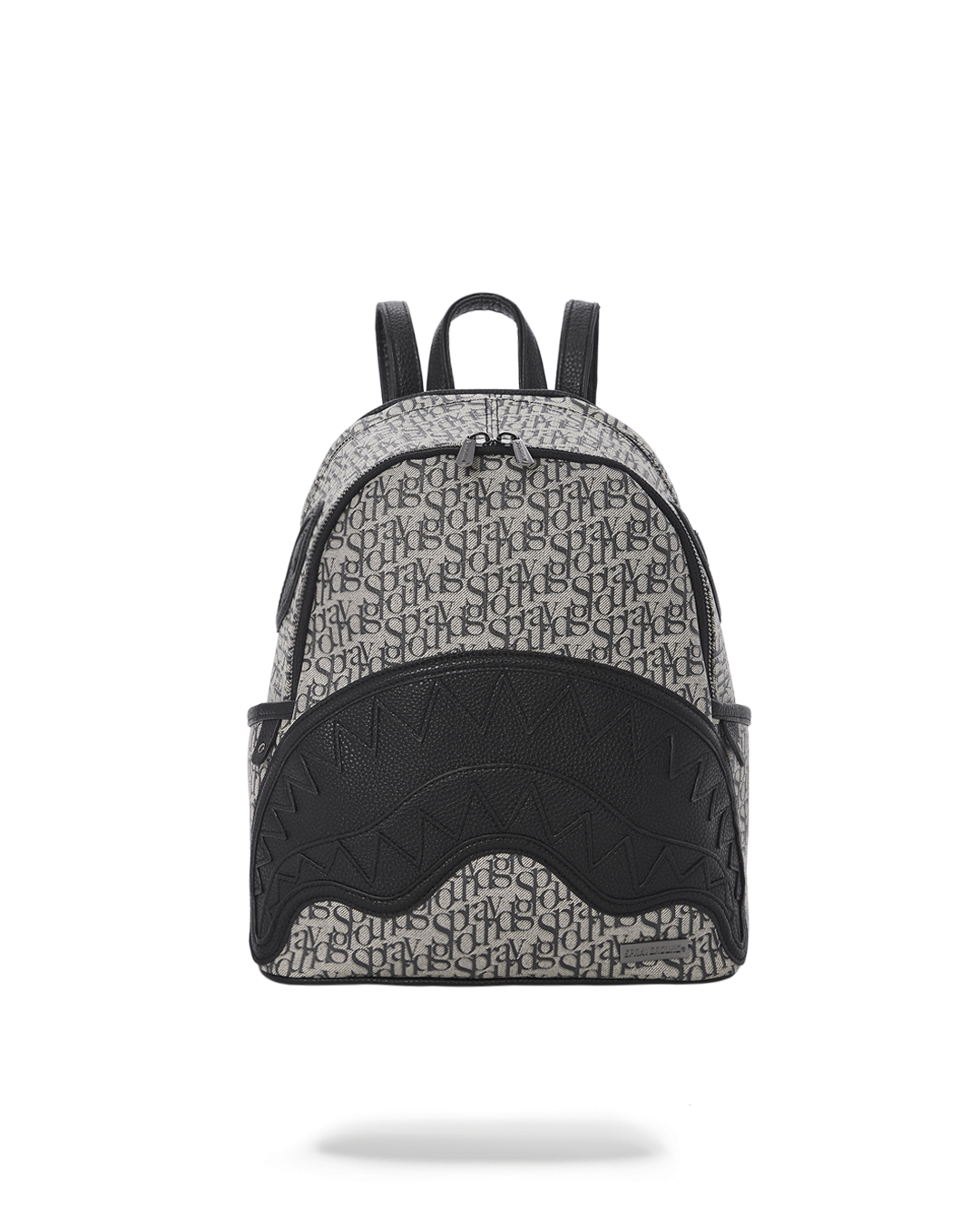 Front view of the vegan leather tote bag with spacious compartments and gold hardware