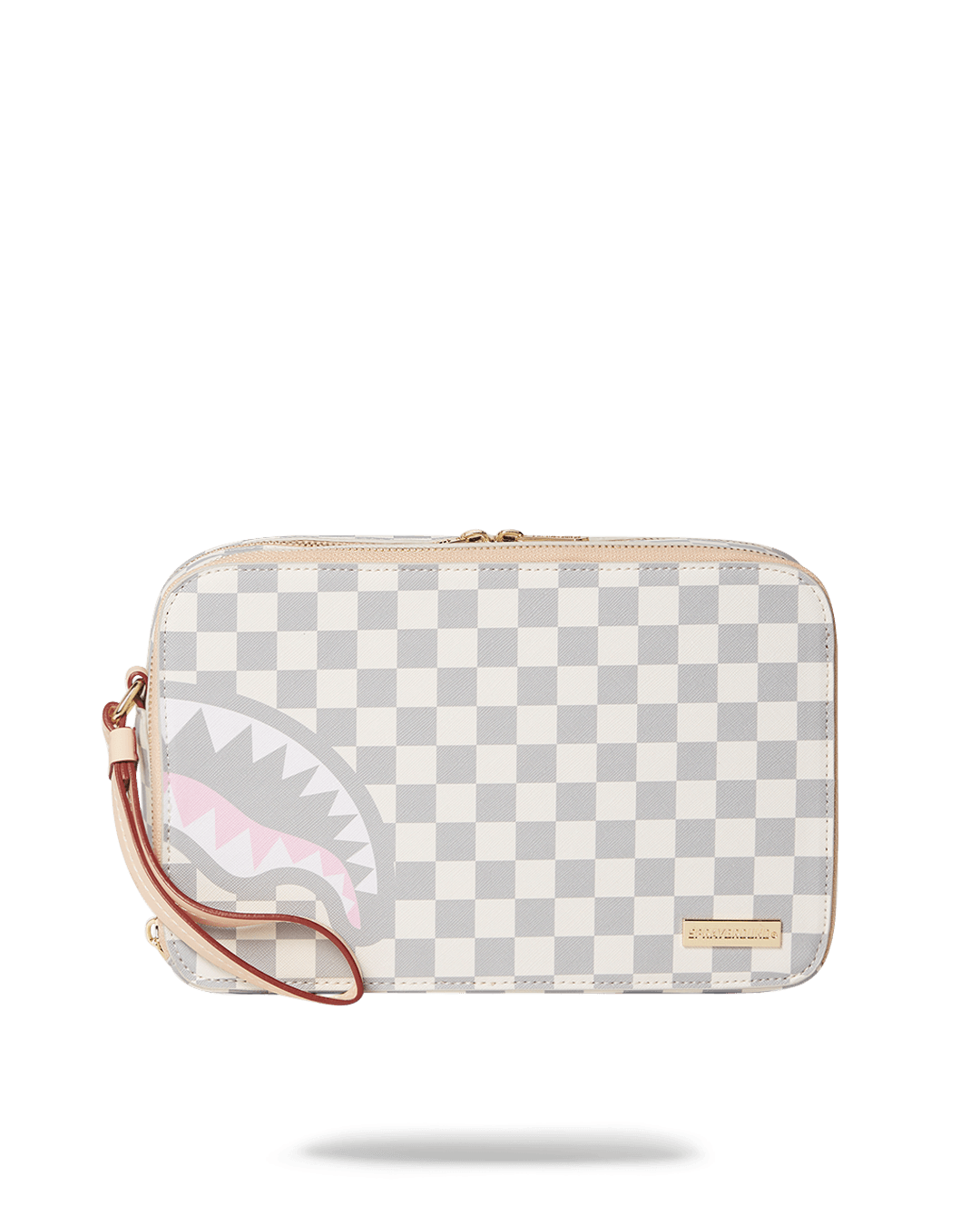 Rose All Day toiletry bag open, showing compartments