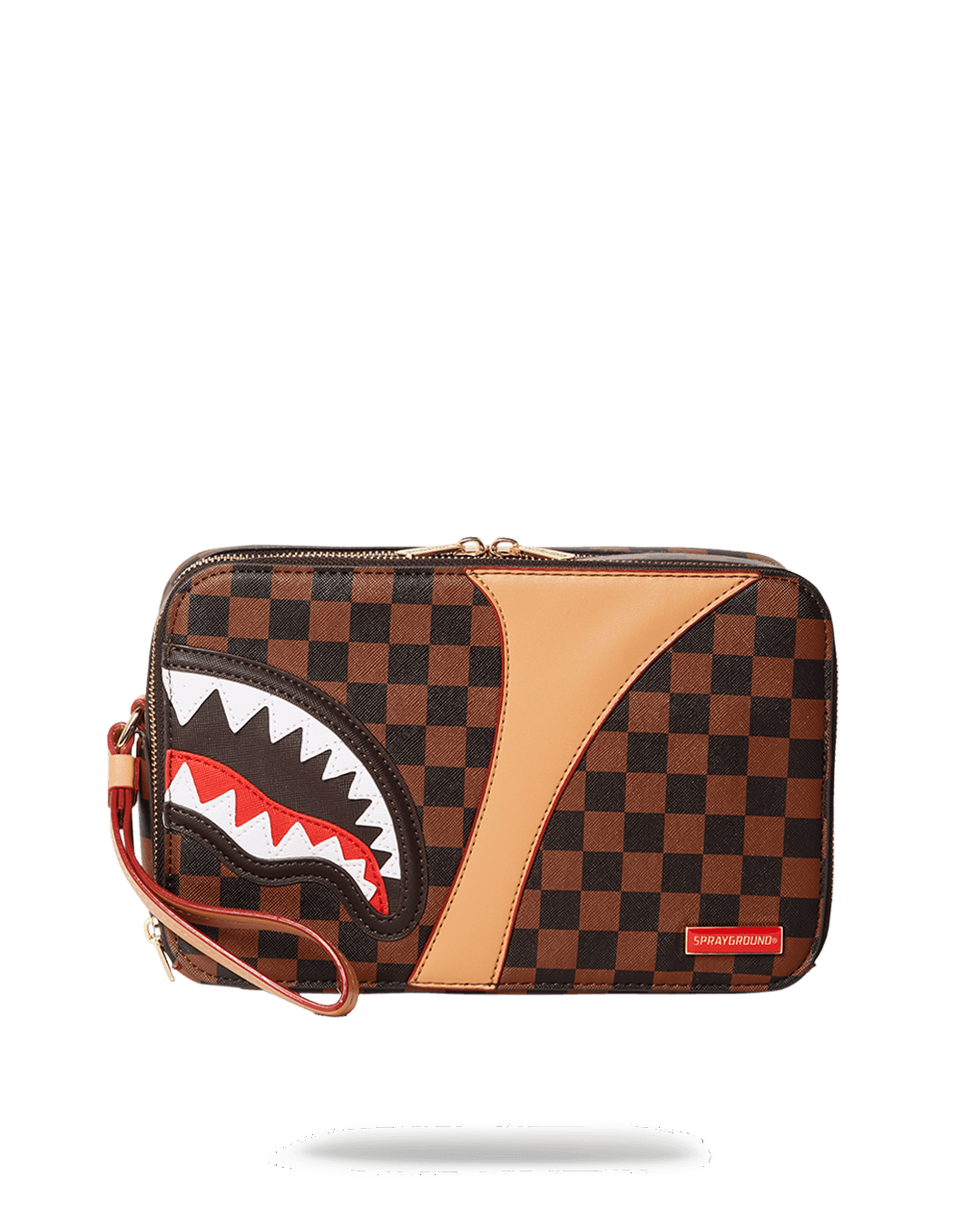TravelMaster Toiletry Bag for Men open on a bathroom counter, showing its interior pockets.