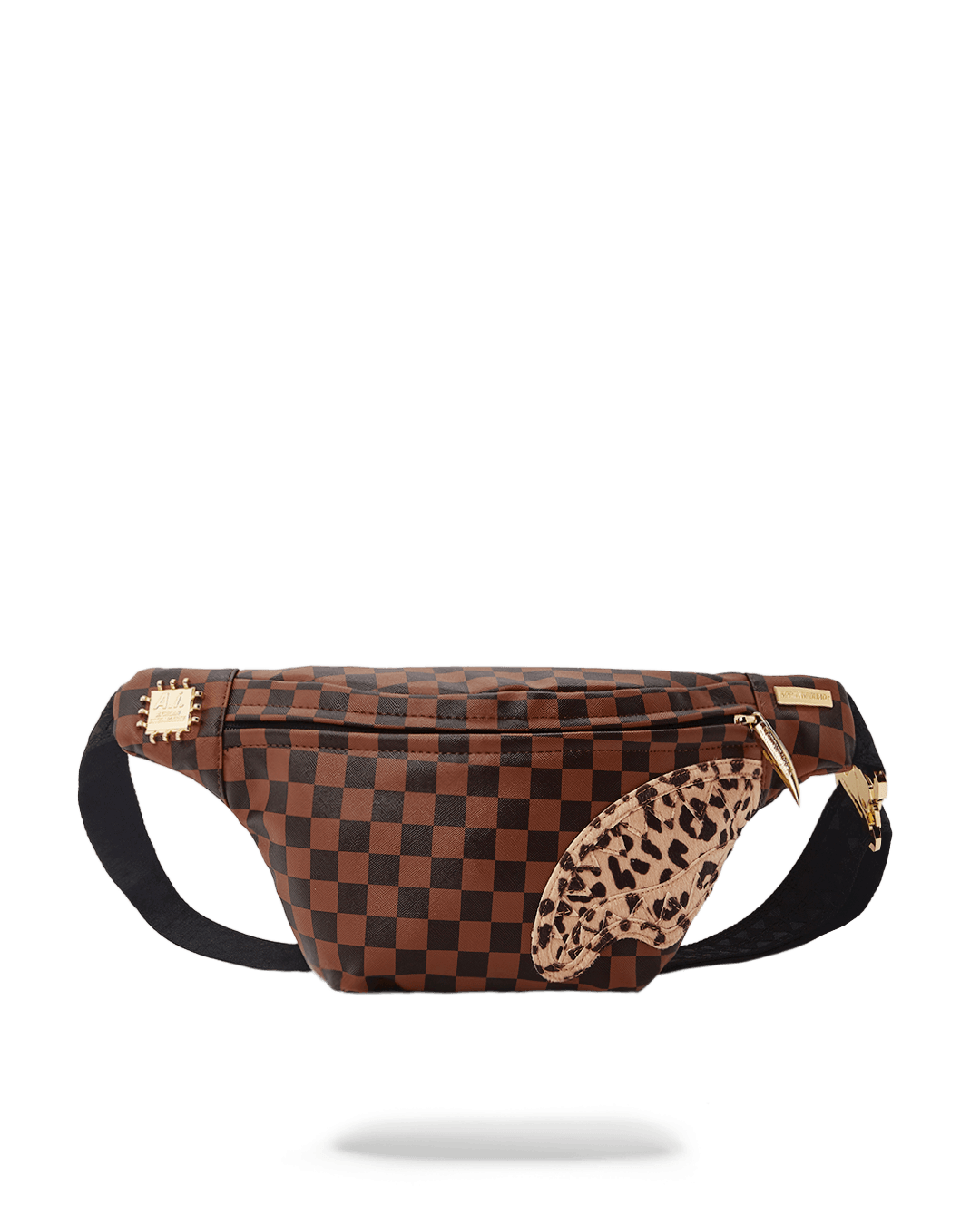 Front view of black crossbody bag with red zipper, ideal for daily urban use