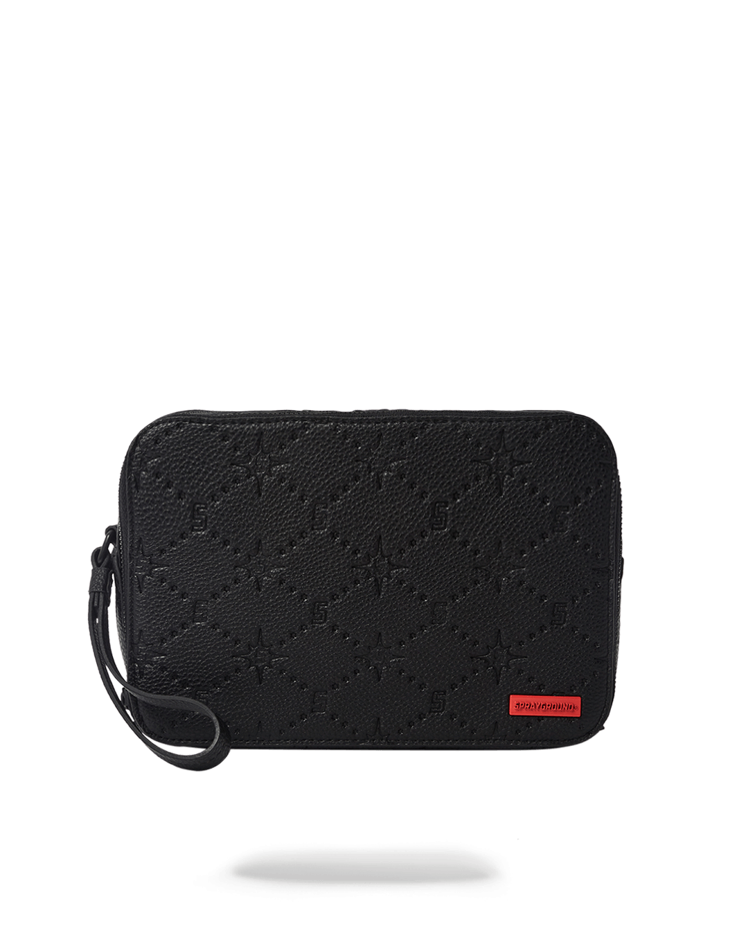 Vegan leather toiletry bag with gunmetal zippers, perfect for travel or home use