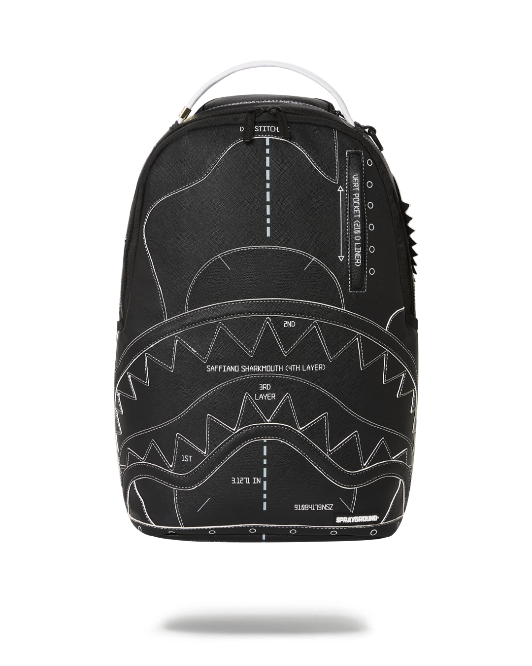DLXV Tech Backpack front view with faux leather exterior