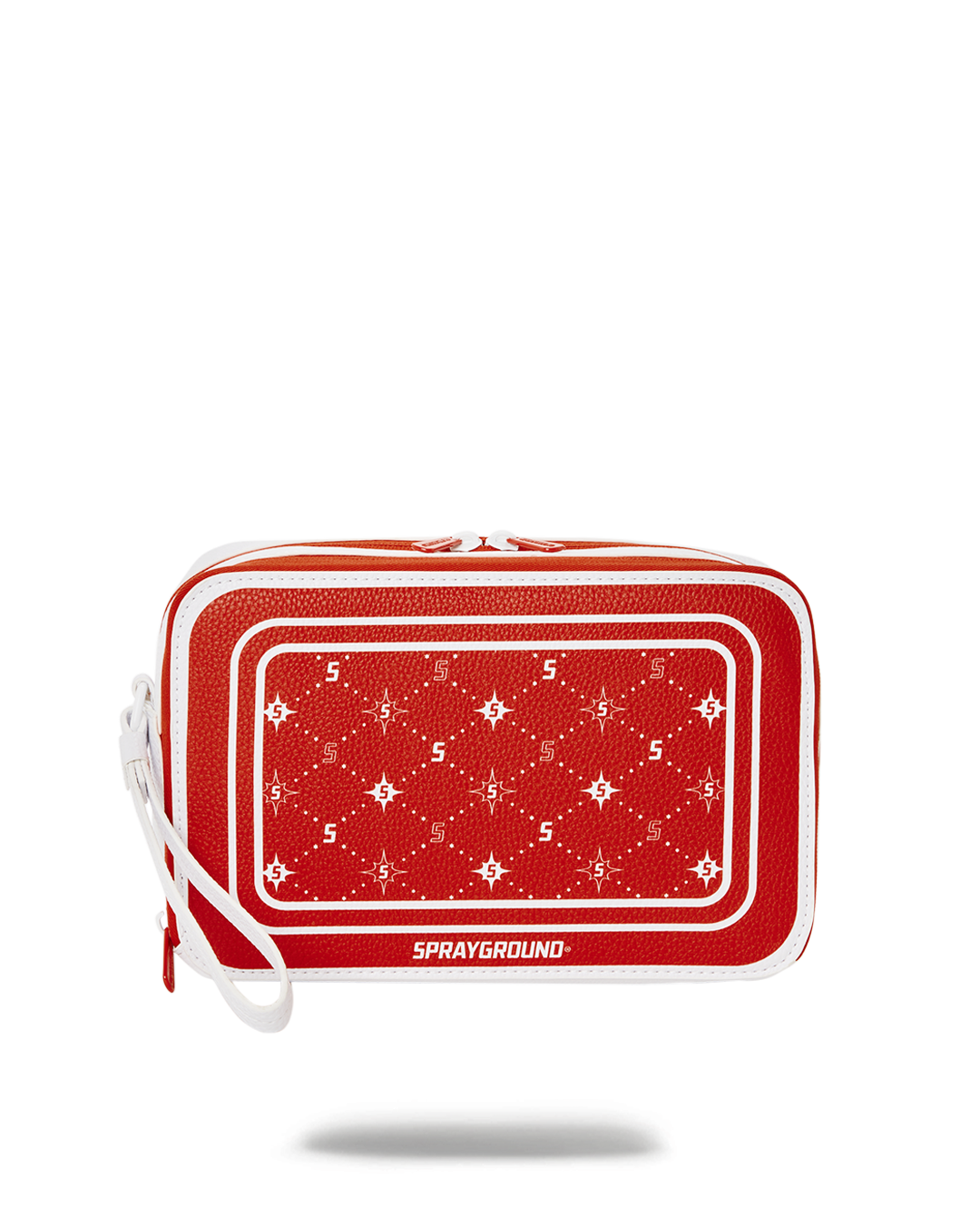 Spacious faux leather toiletry bag showcasing multiple compartments.