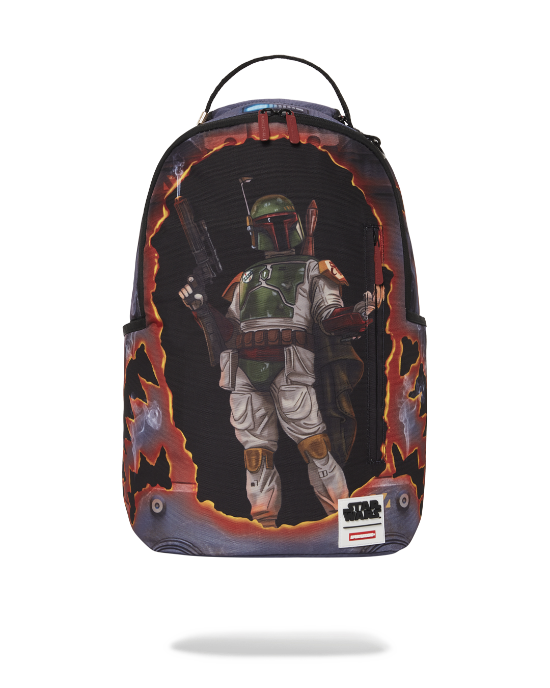 Star Wars Boba Fett Backpack front view with multiple pockets