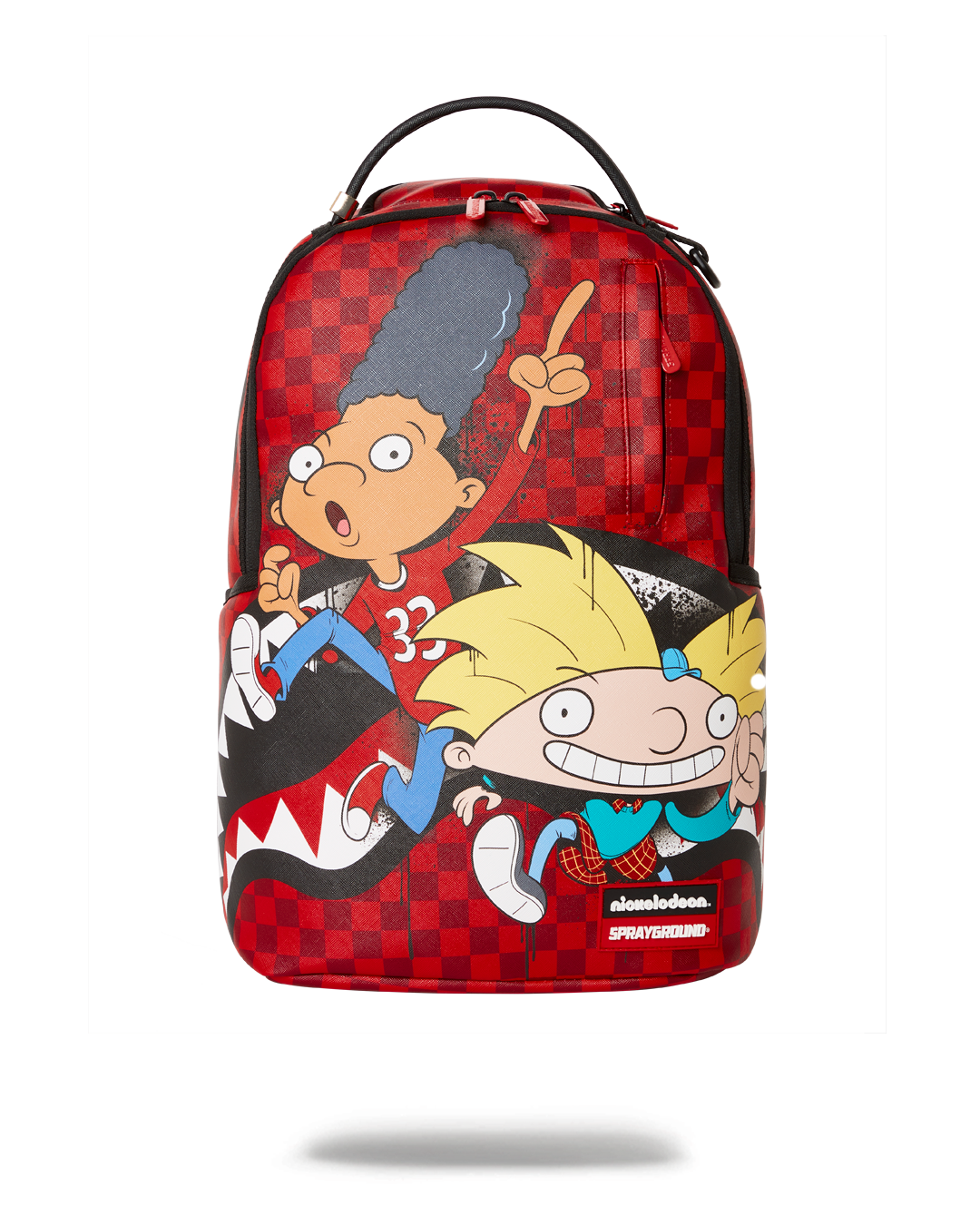 Vegan leather Shark Backpack with front zipper pocket and gold hardware