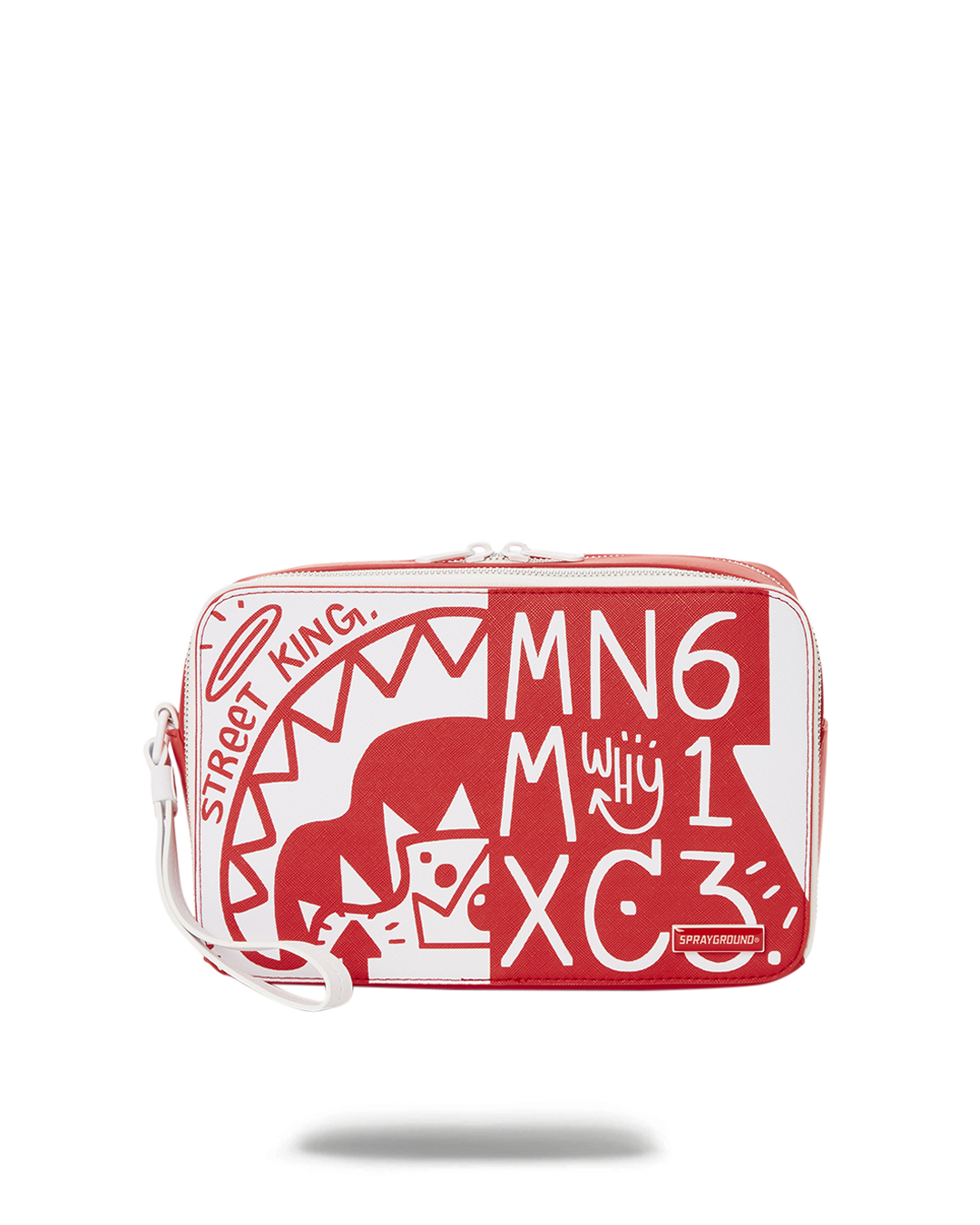 Side view of the essential travel hanging toiletry bag showing compartments.