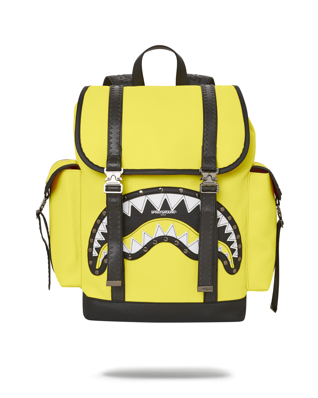 Monte Carlo vegan leather backpack front view with open top flap