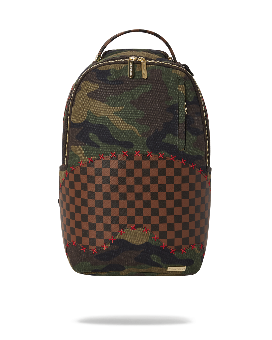 Shark Backpack front view with faux leather finish