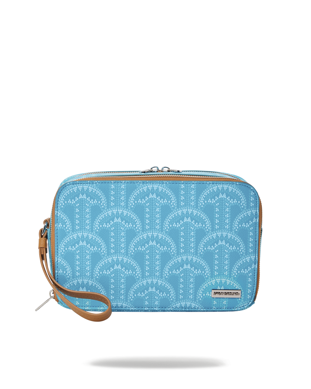 Turq Travel Toiletry Bag for Men, open on a countertop showing interior pockets