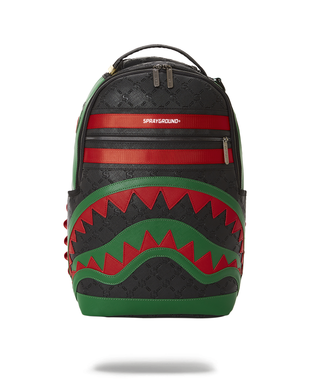 Sprayground Faux Leather Backpack with front zipper pocket and side pockets