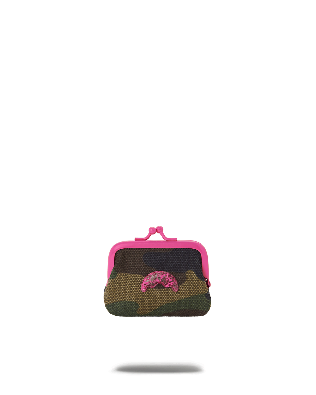 Coach cotton coin purse with kiss-lock closure, front view
