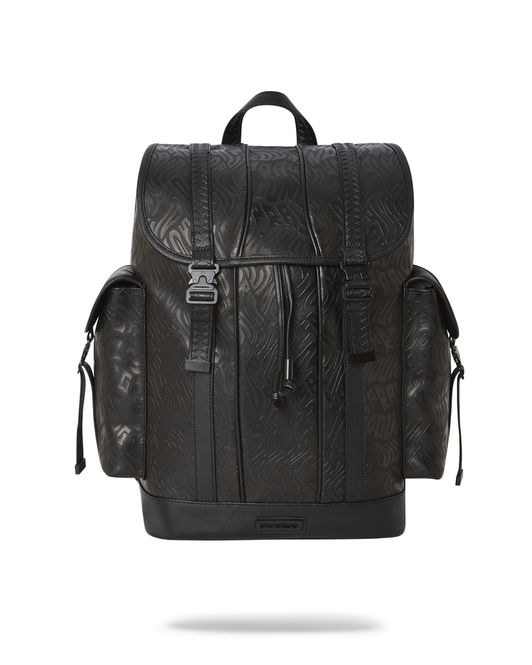 Side view of the private jet Monte Carlo travel backpack showcasing cargo pockets and adjustable straps