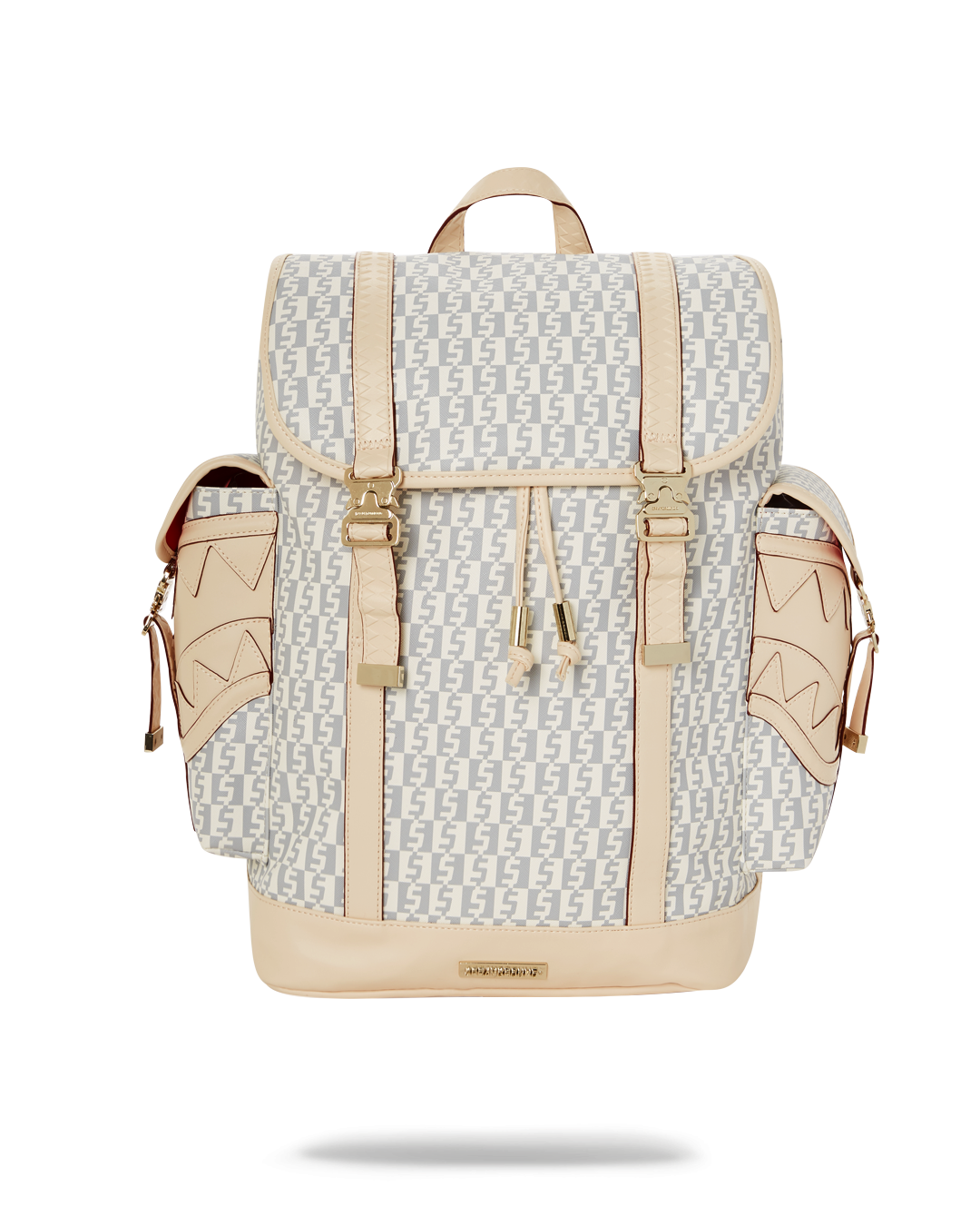 Vegan leather backpack with adjustable straps and water resistance in urban setting