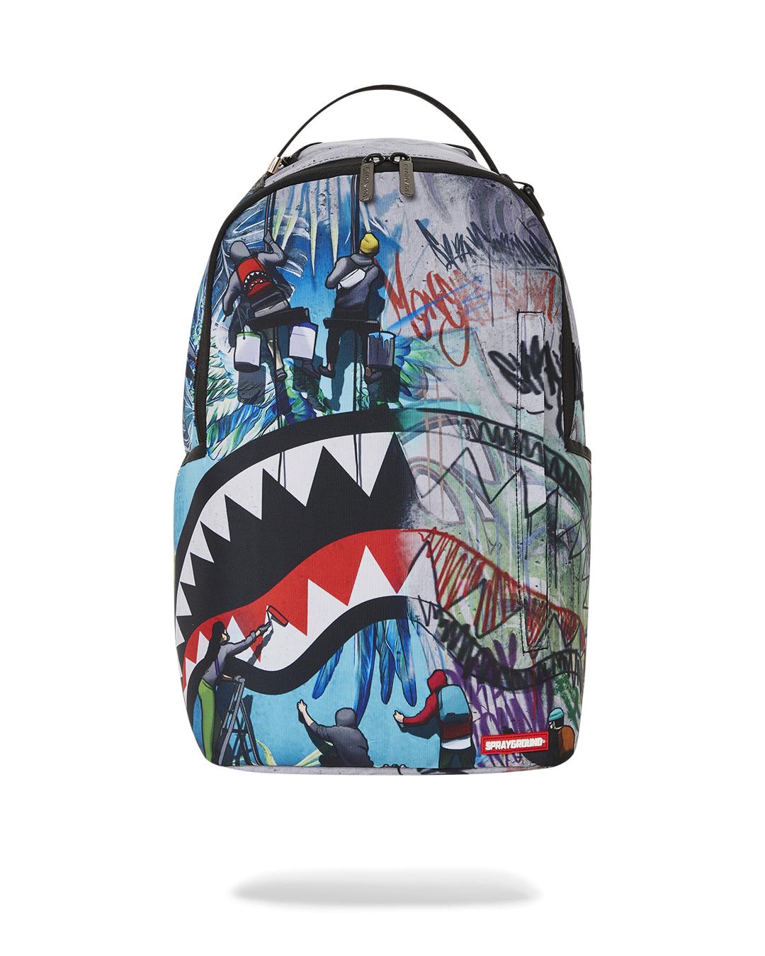 Front view of the Paint & Prosper designer backpack showcasing its sleek design.