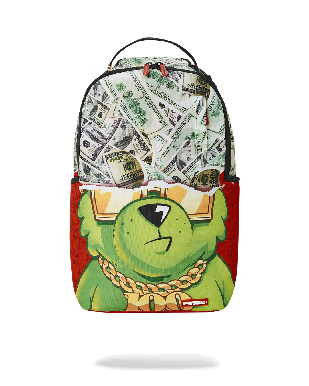 Front view of the stylish travel backpack for women with multiple pockets and gold zippers