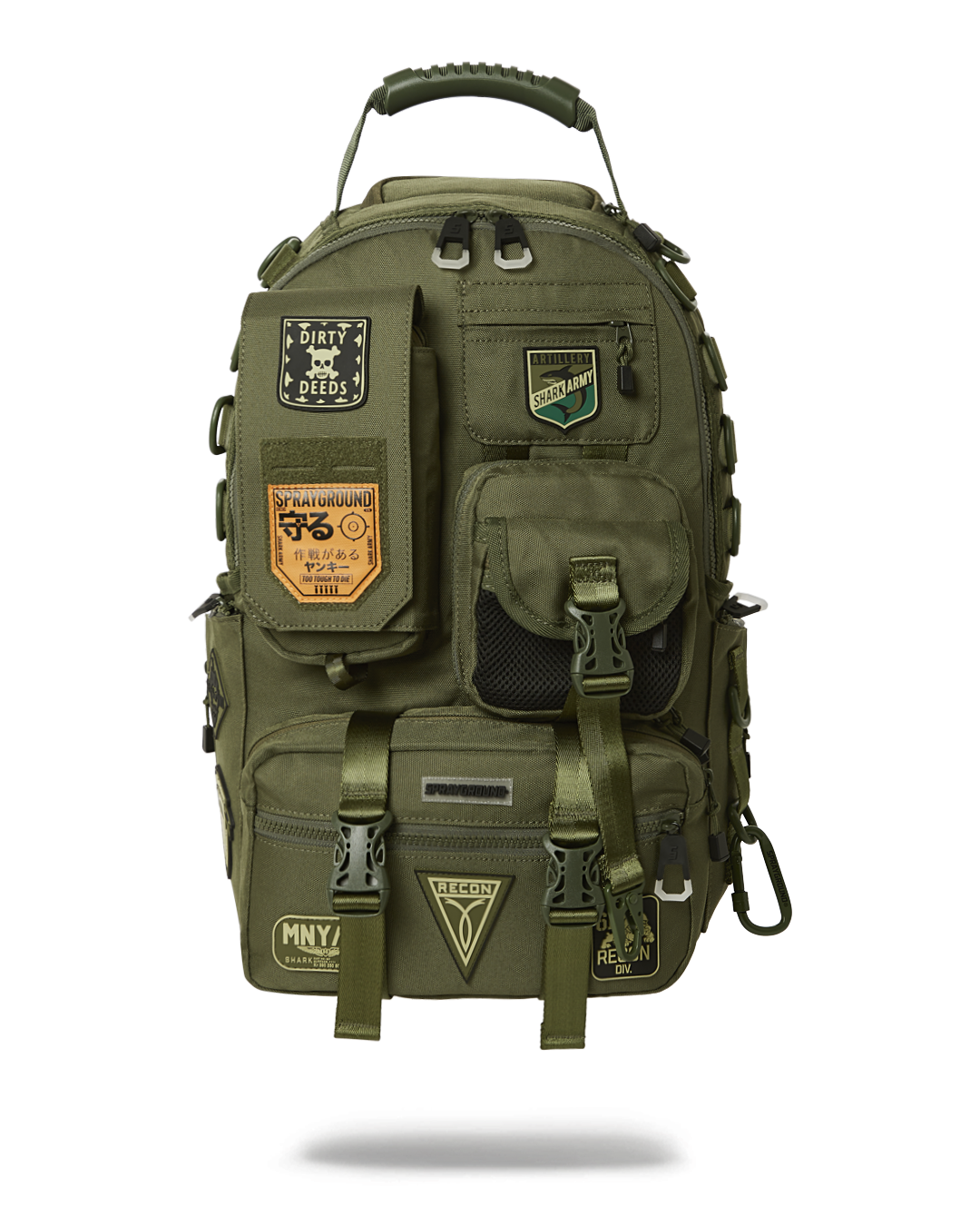 Tactical Full Throttle Backpack with custom patches and buckles