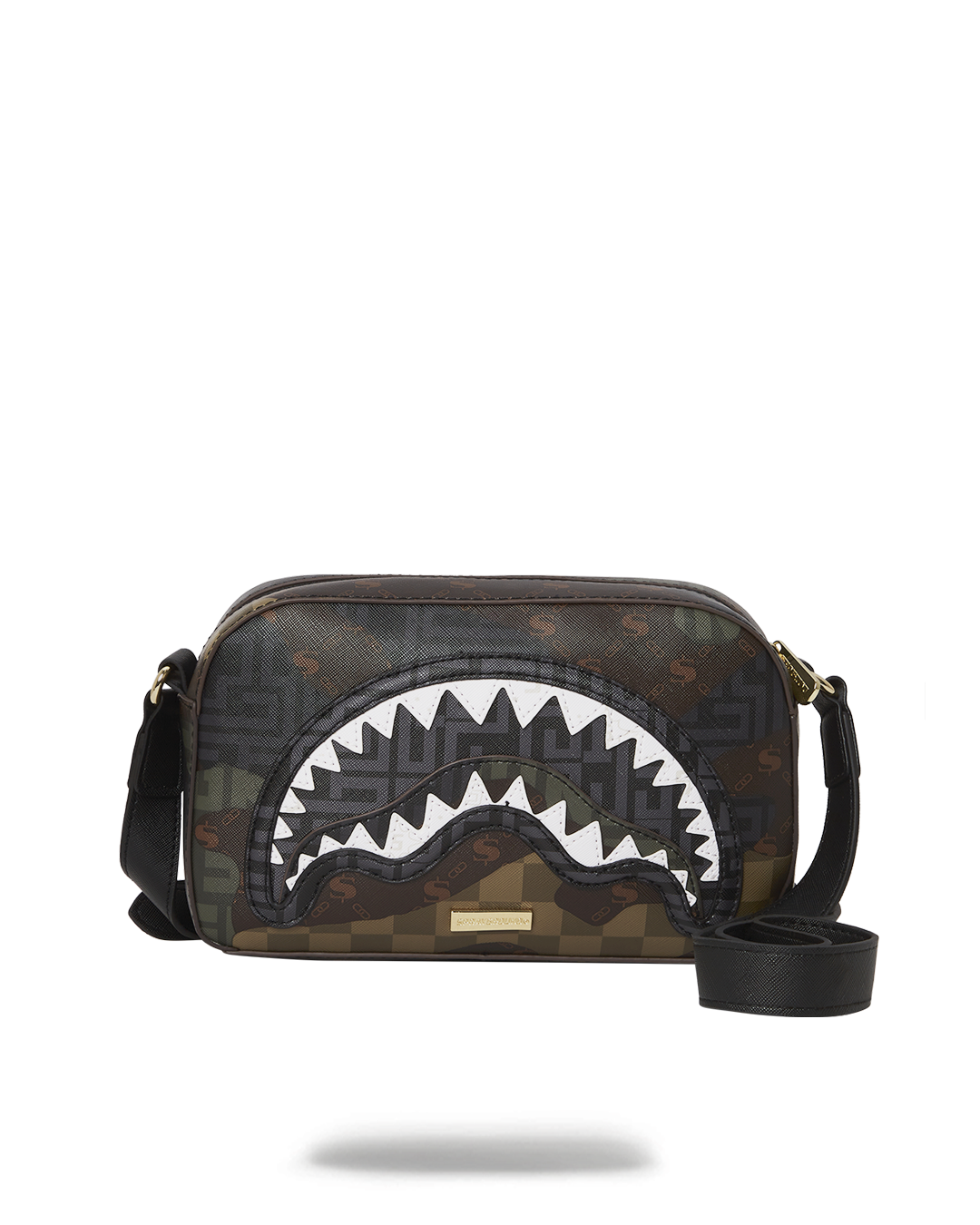 Close-up of the faux leather waist bag's exterior, showcasing its durable design