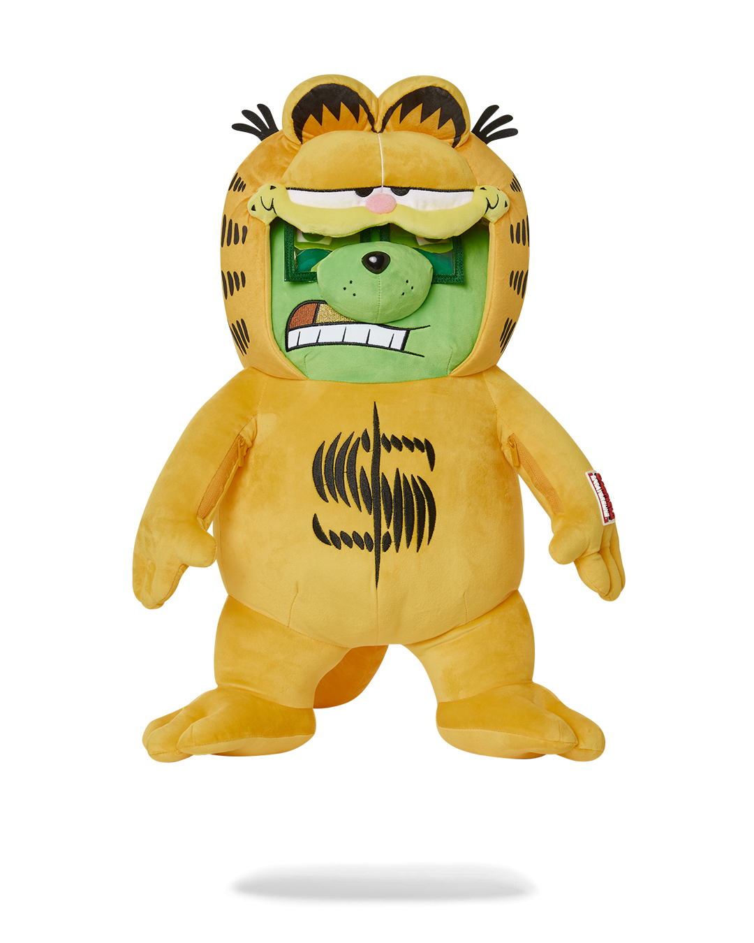 Sprayground Teddy Bear Backpack front view with zippered pockets