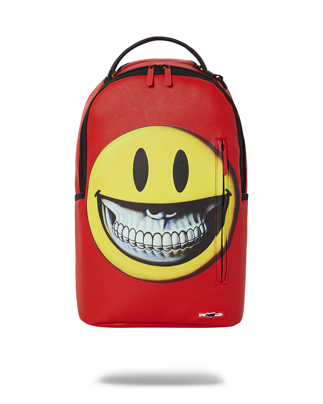 Ron English Collab Sprayground backpack showcasing vibrant artwork and durable faux leather design