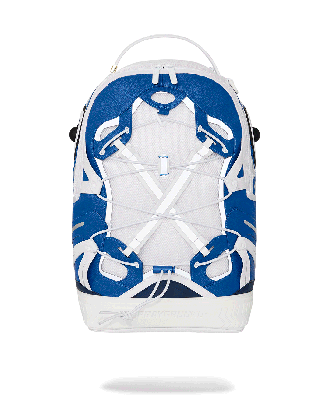 Luxecraft faux leather travel backpack from the front, showcasing its elegant design.