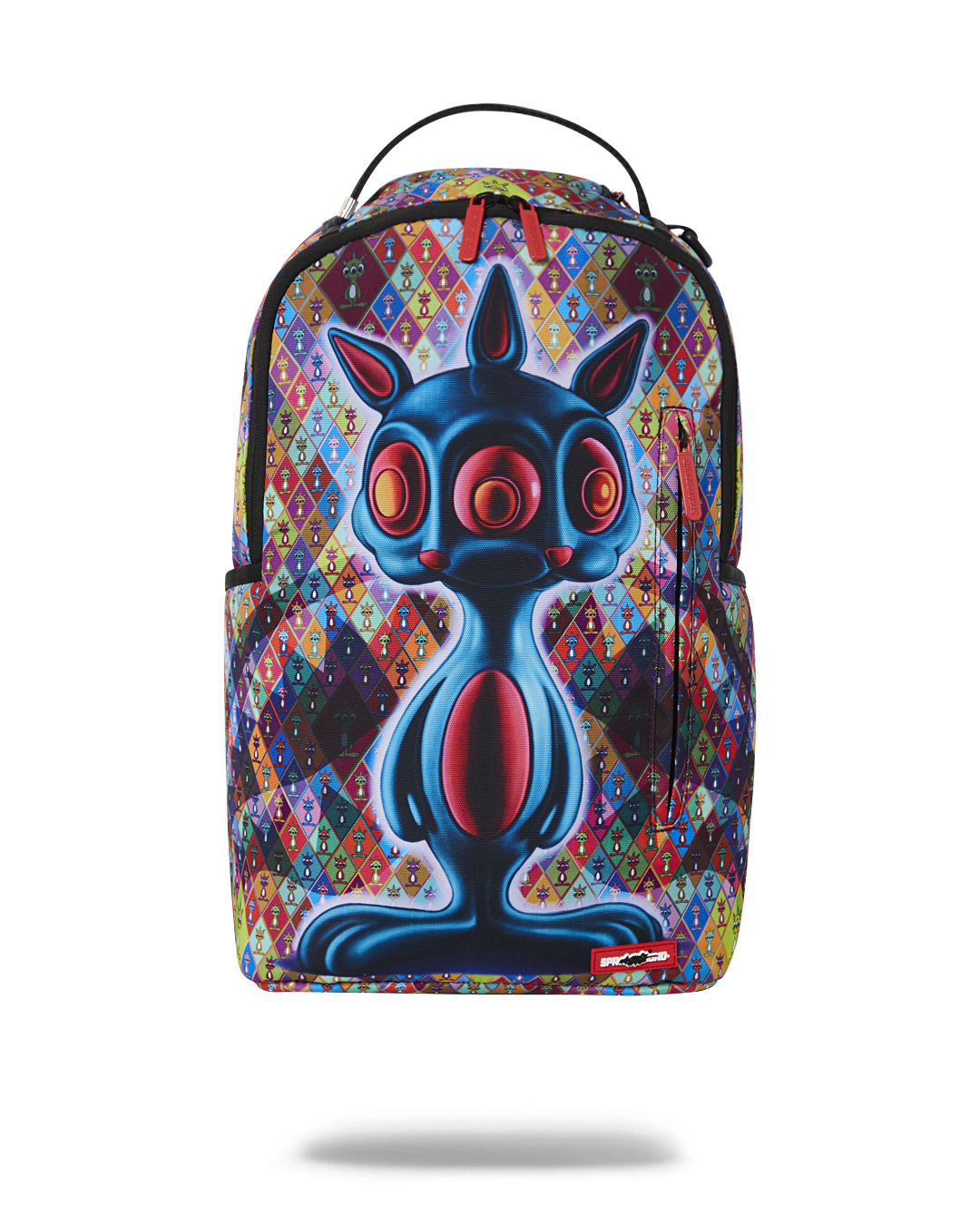 Front view of limited edition Sprayground backpack featuring Ron English's Rabbit Shark design