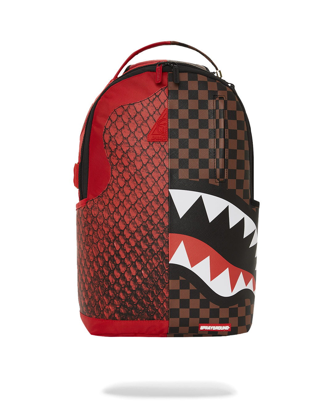 Front view of the RYTHON faux leather backpack showcasing its sleek design.