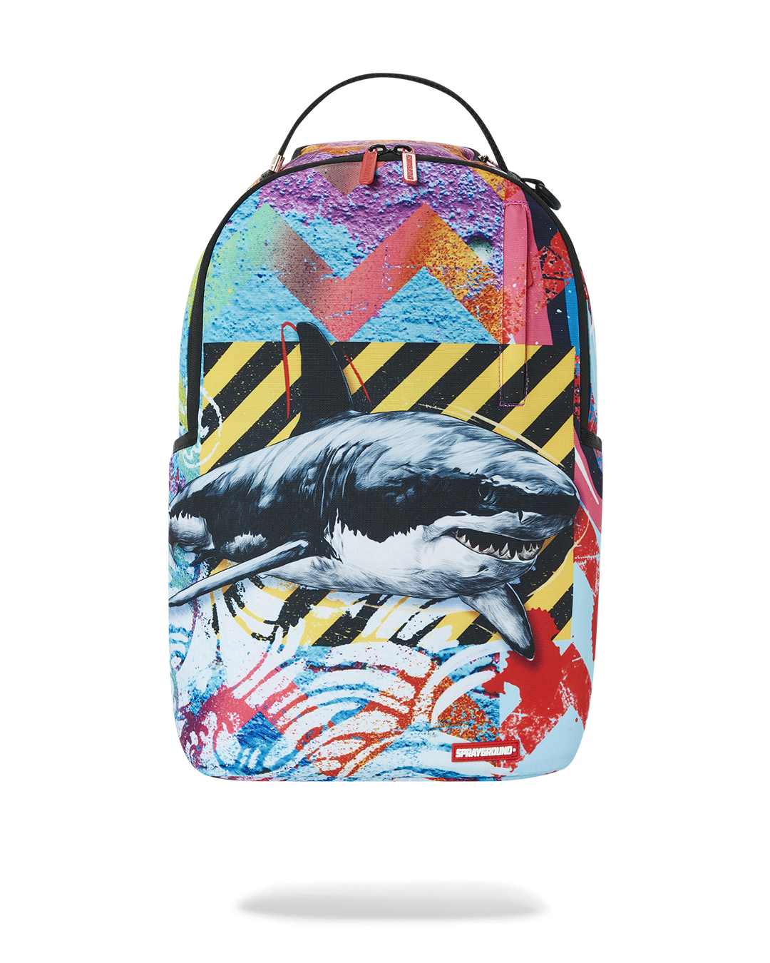 Front view of the leather laptop backpack with ergonomic back padding