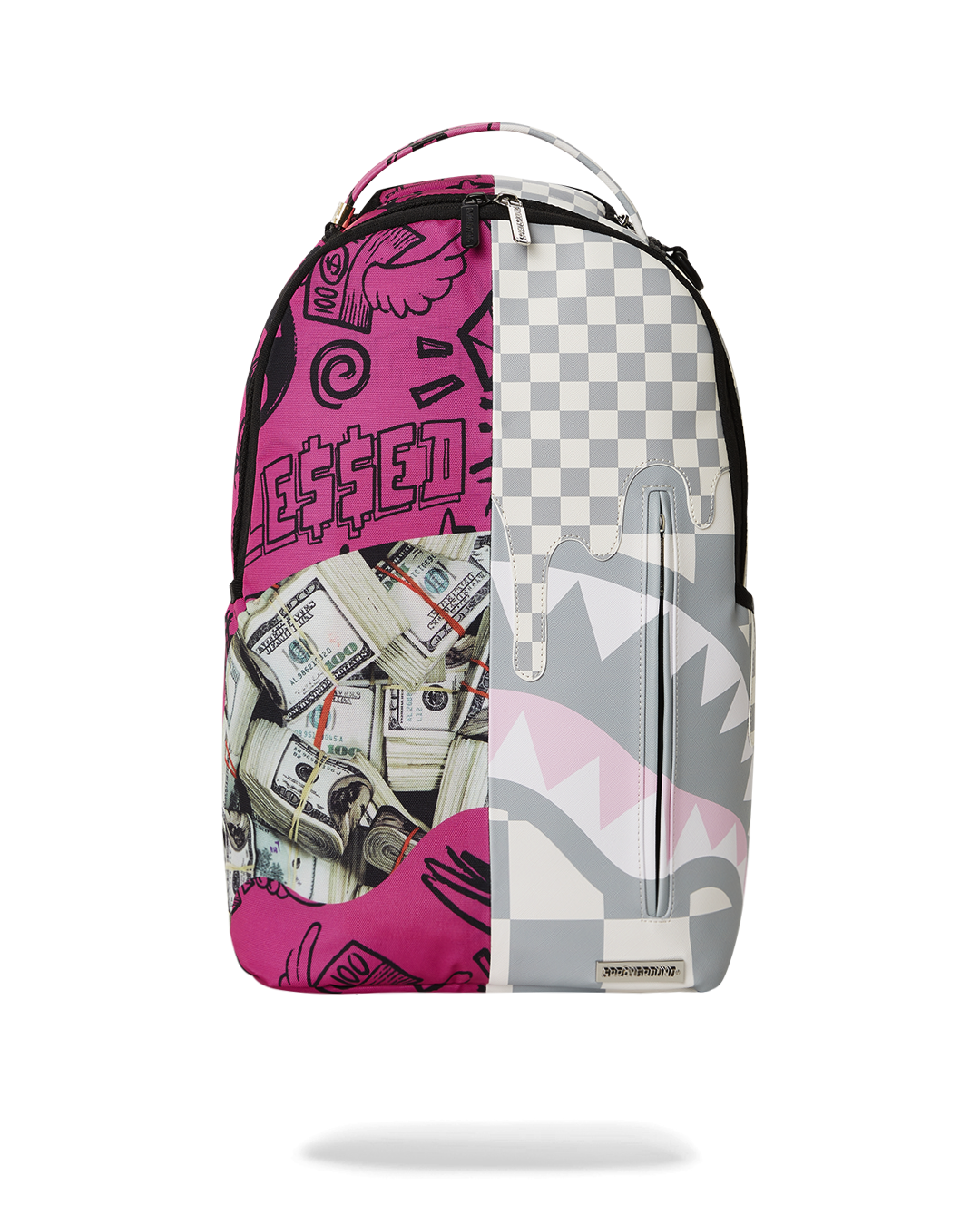 Front view of the Blessings Faux Leather Travel Backpack showcasing its stylish design.