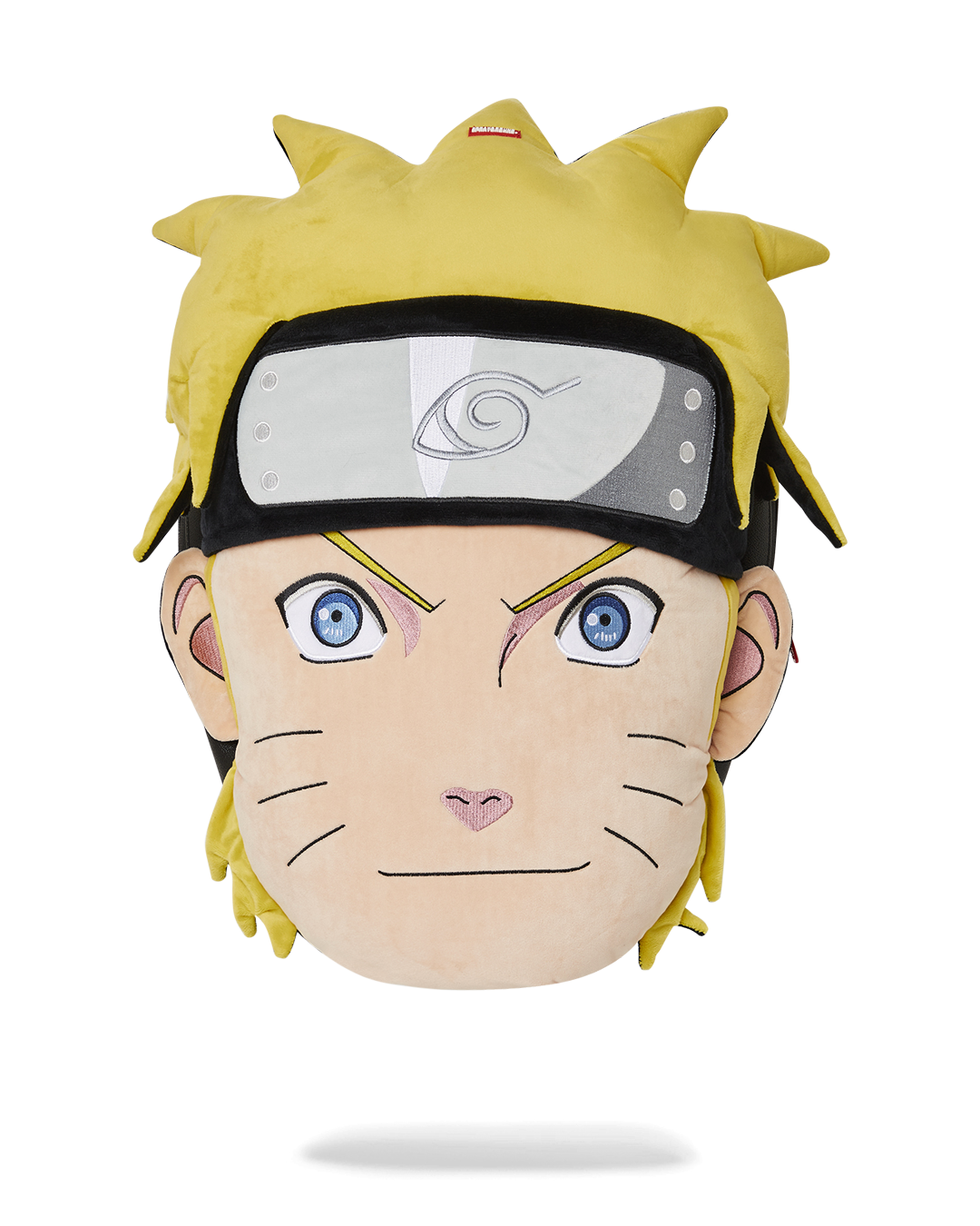 Front view of Naruto portrait backpack made from faux leather with adjustable straps
